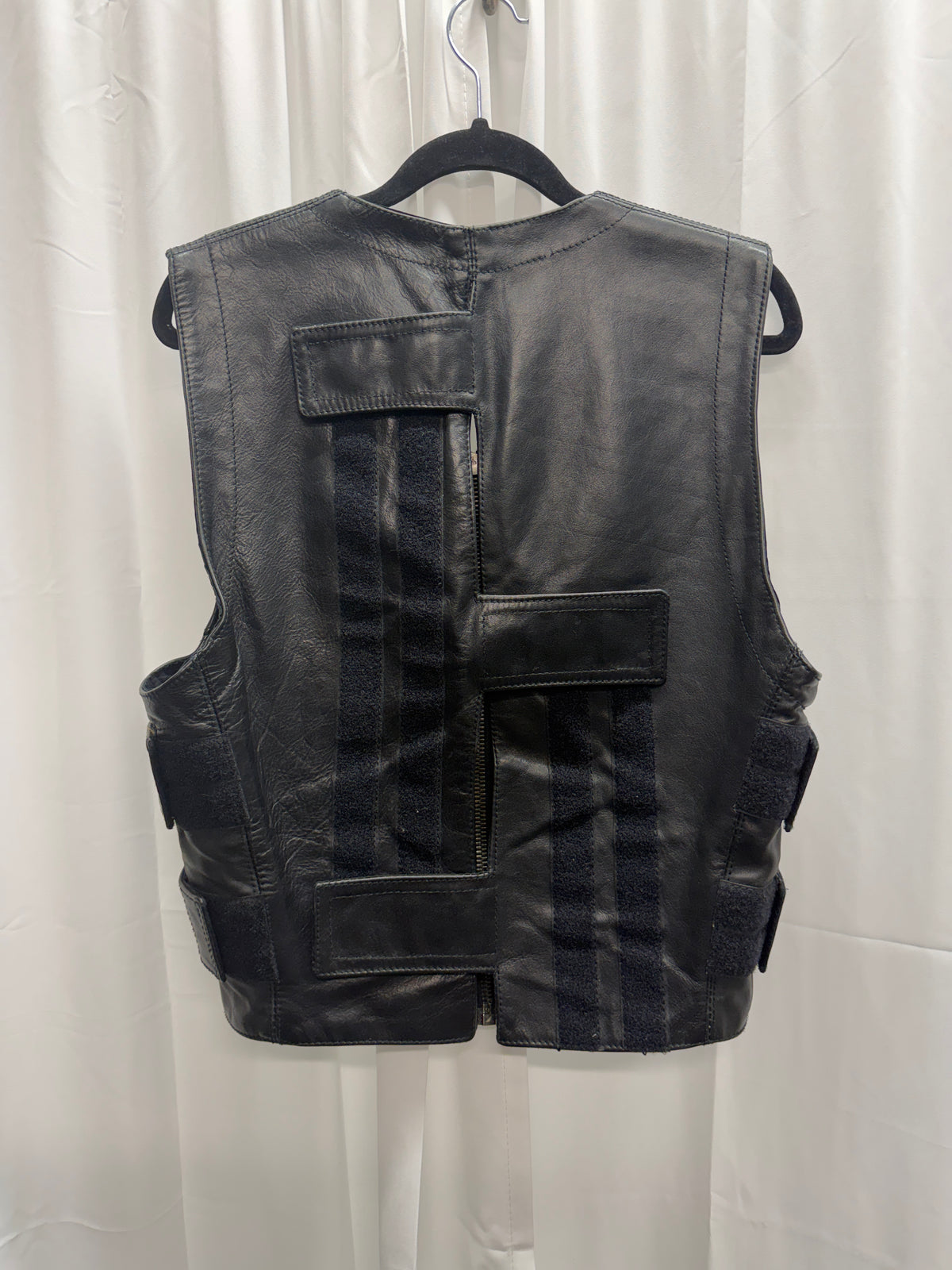 Dirk Bikkembergs AW96 Velcro Strap Bullet Moto Leather Vest (L)