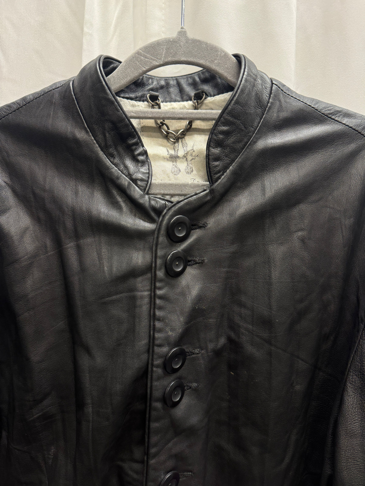 bolongaro trevor leather military buttoned jacket