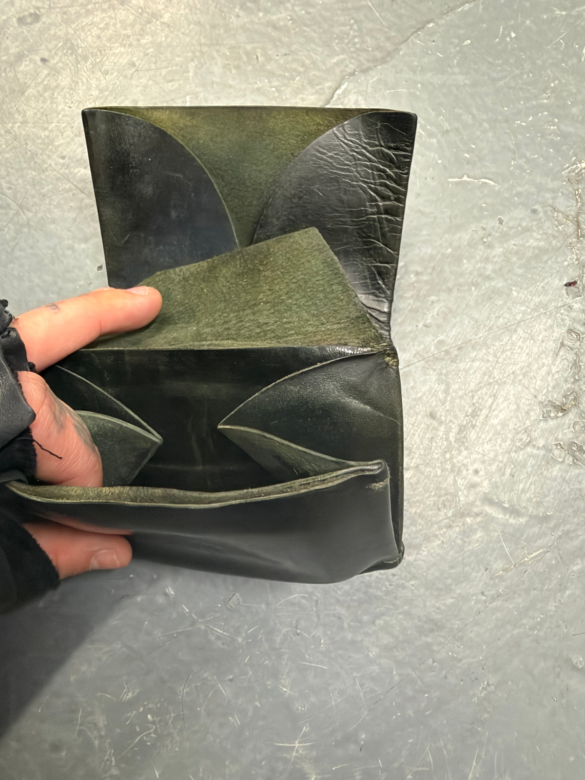 m.a+ cow leather envelope one piece bifold wallet