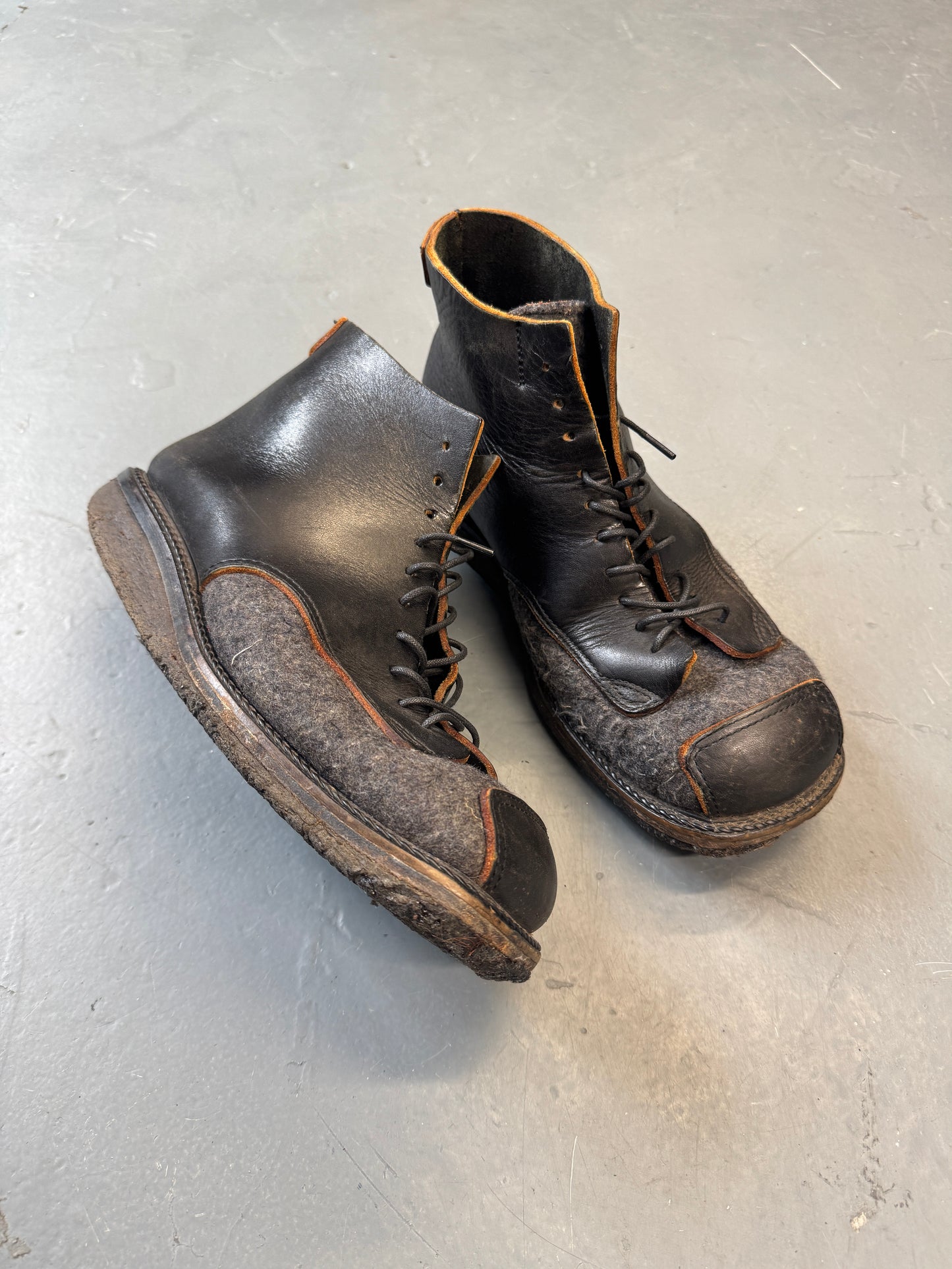 mihara yasuhiro felt and leather boot