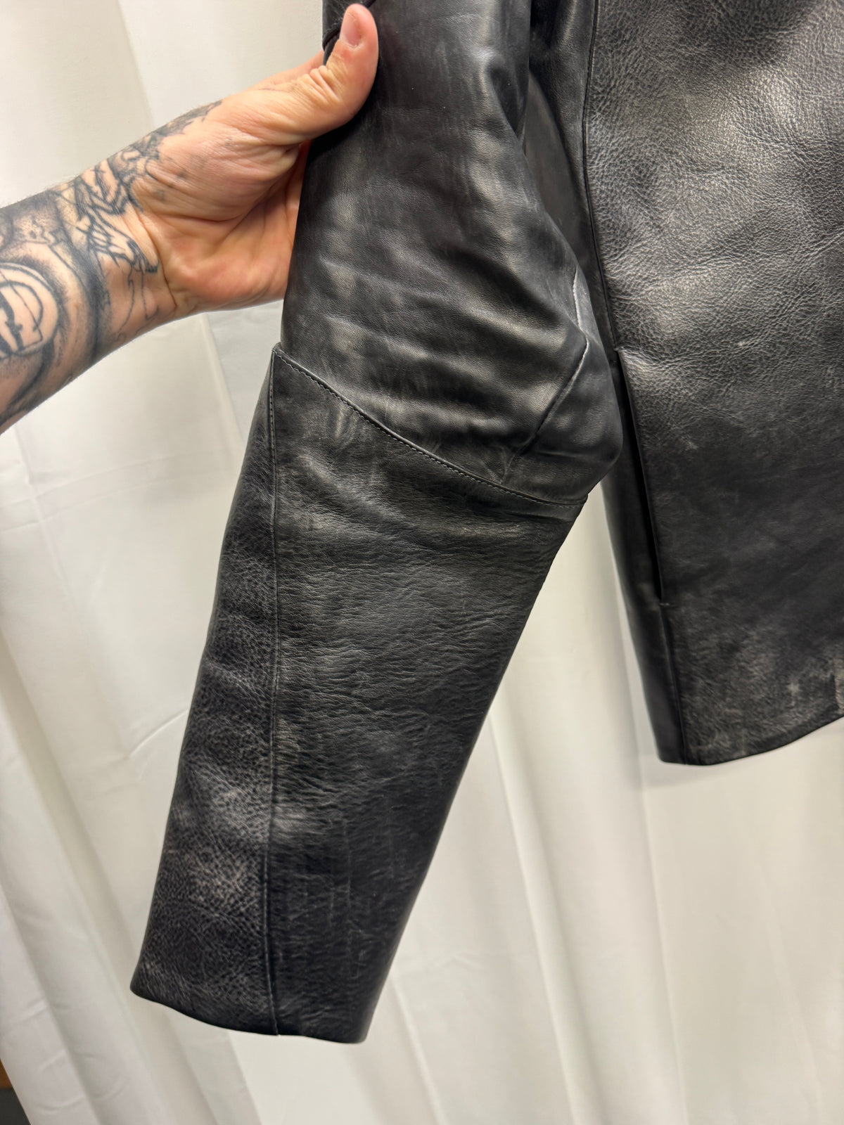 DEVOA AW08 Anatomical Textured Cow Leather Jacket