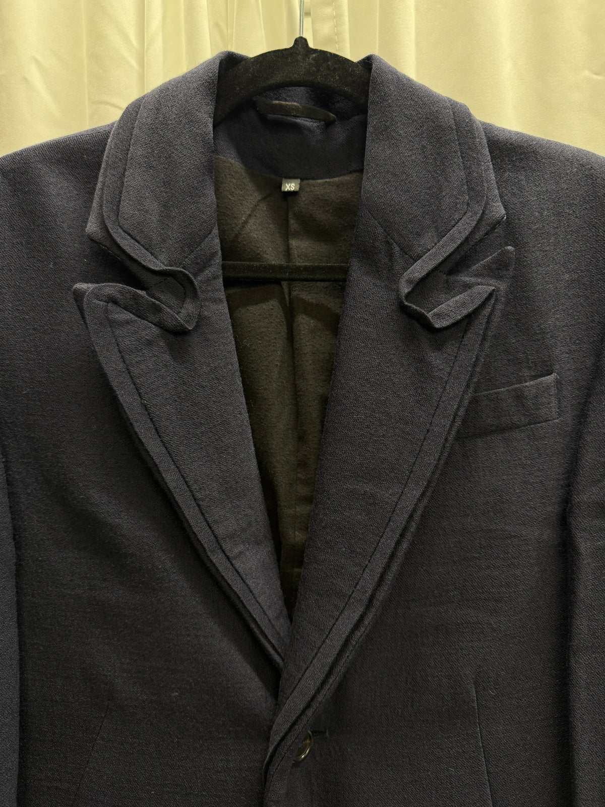 Ann Demeulemeester AW07 3D Detailed Point Lapel Wool Single Button Blazer