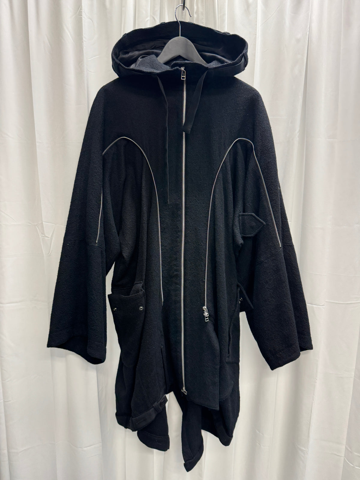 Limi Feu Sculptural Double-Zip Hooded Coat