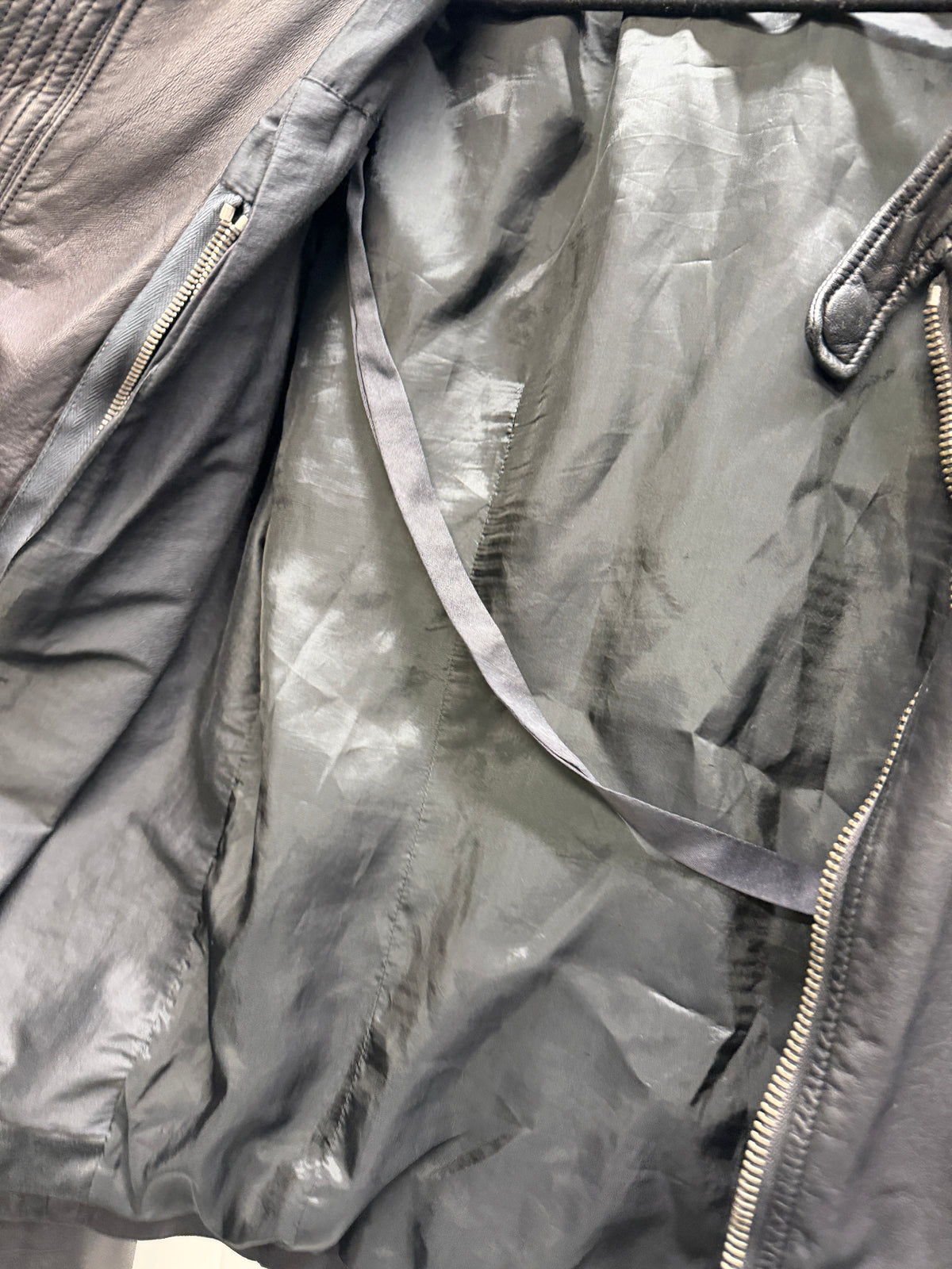 Rick Owens c.2010 Panelled Leather Zip Jacket (XS)