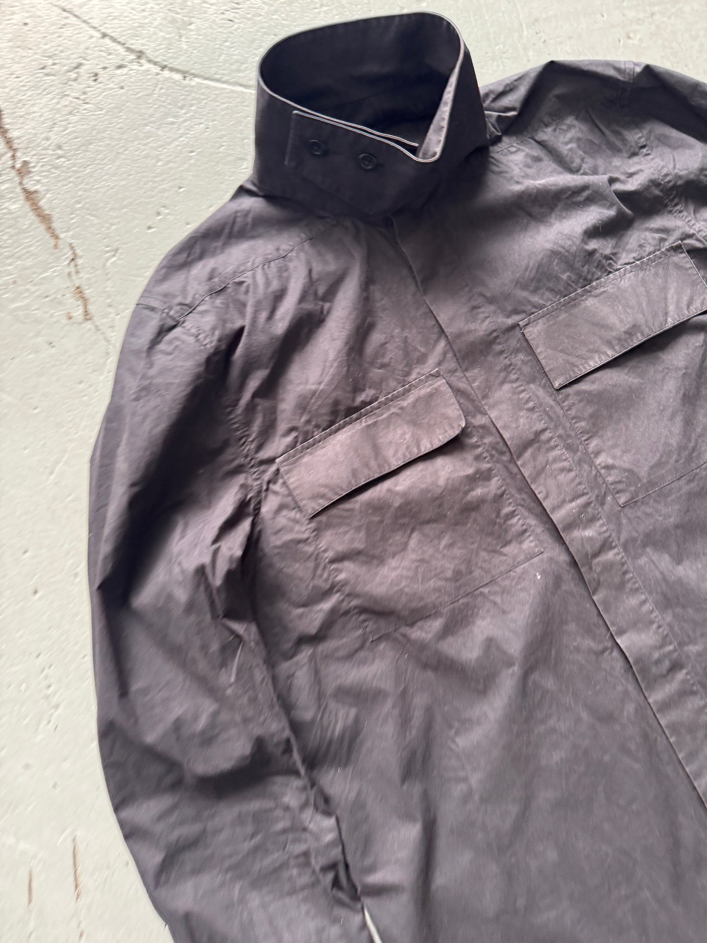 rick owens ss17 walrus high collar military shirt