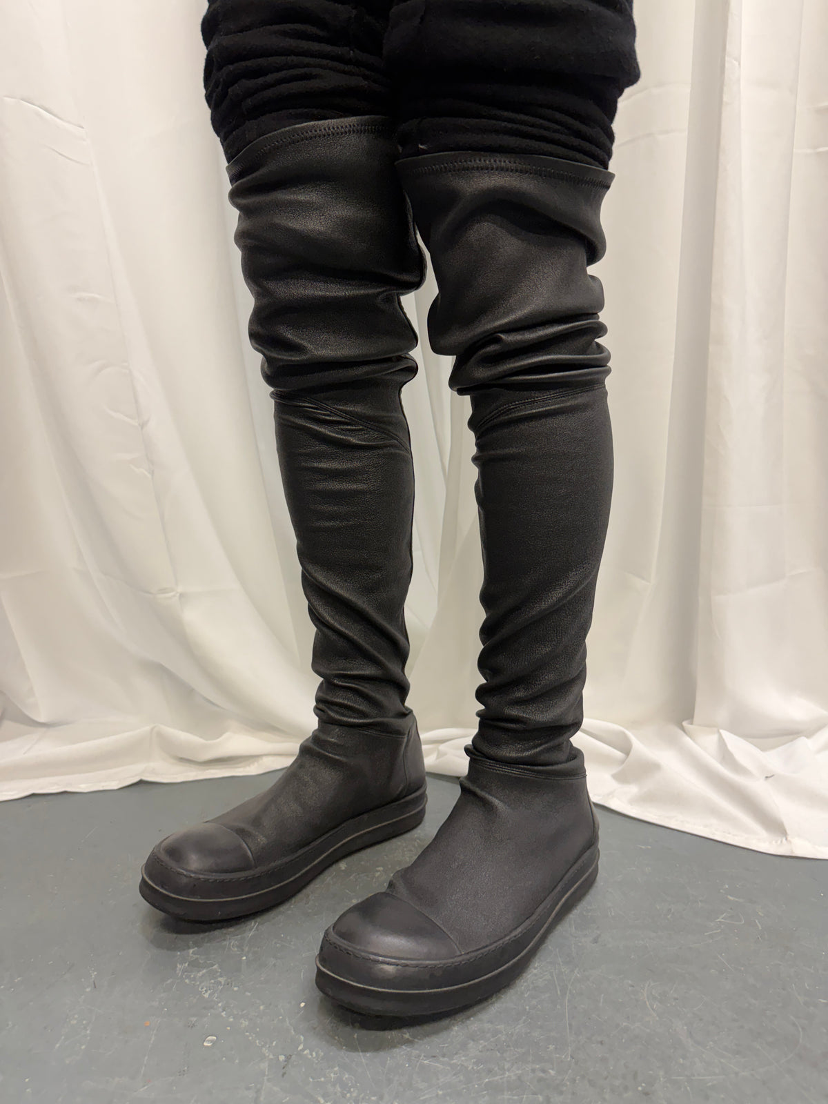 Rick Owens Elongated Stretch Leather Sock Ramones