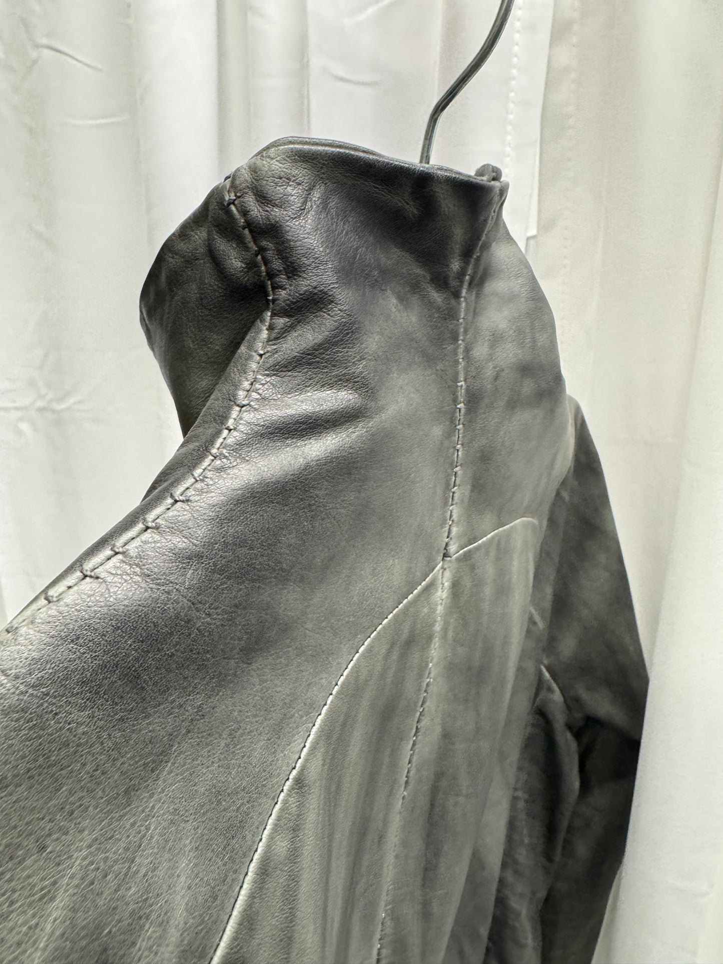 m.a+ anatomical textured calfskin shirt jacket