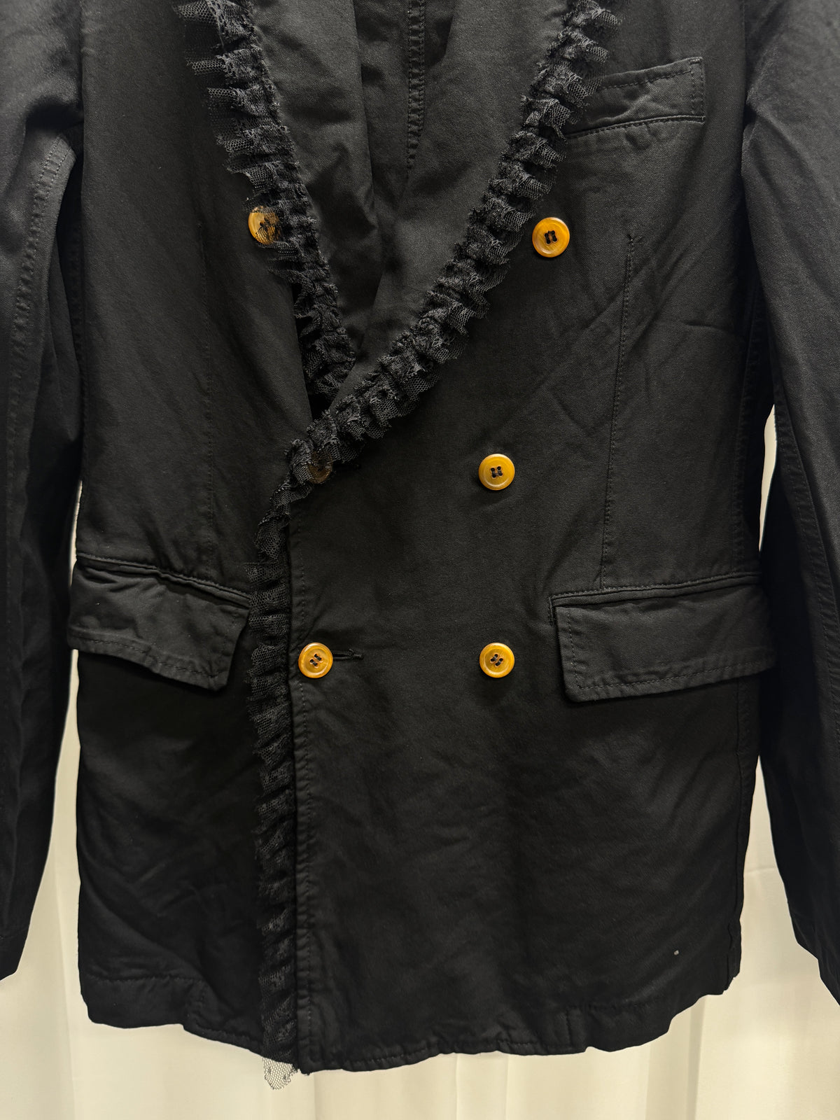 Comme Des Garcons Homme Plus AW10 Protection Boiled Poly Frilled Blazer