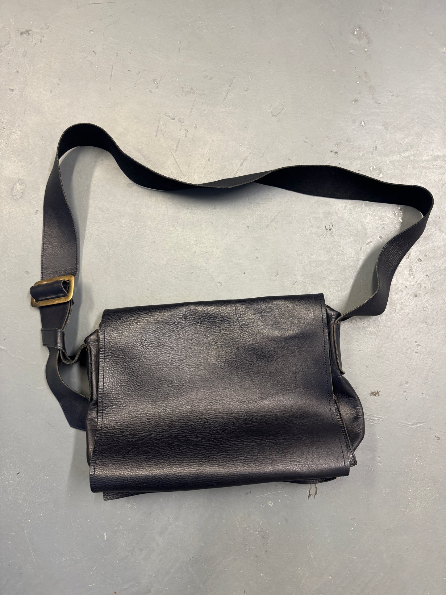 beauty:beast extended flap leather thick strap bag