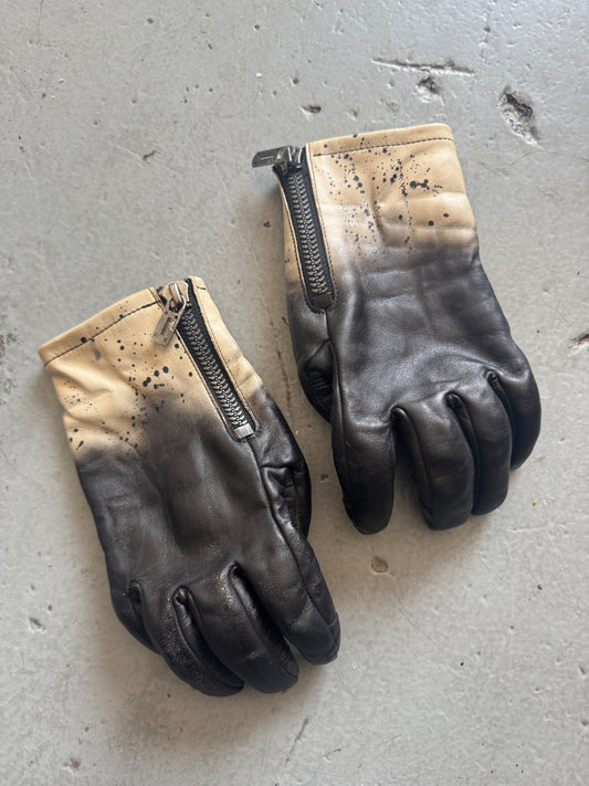 d hygen dip dye horse leather zip gloves