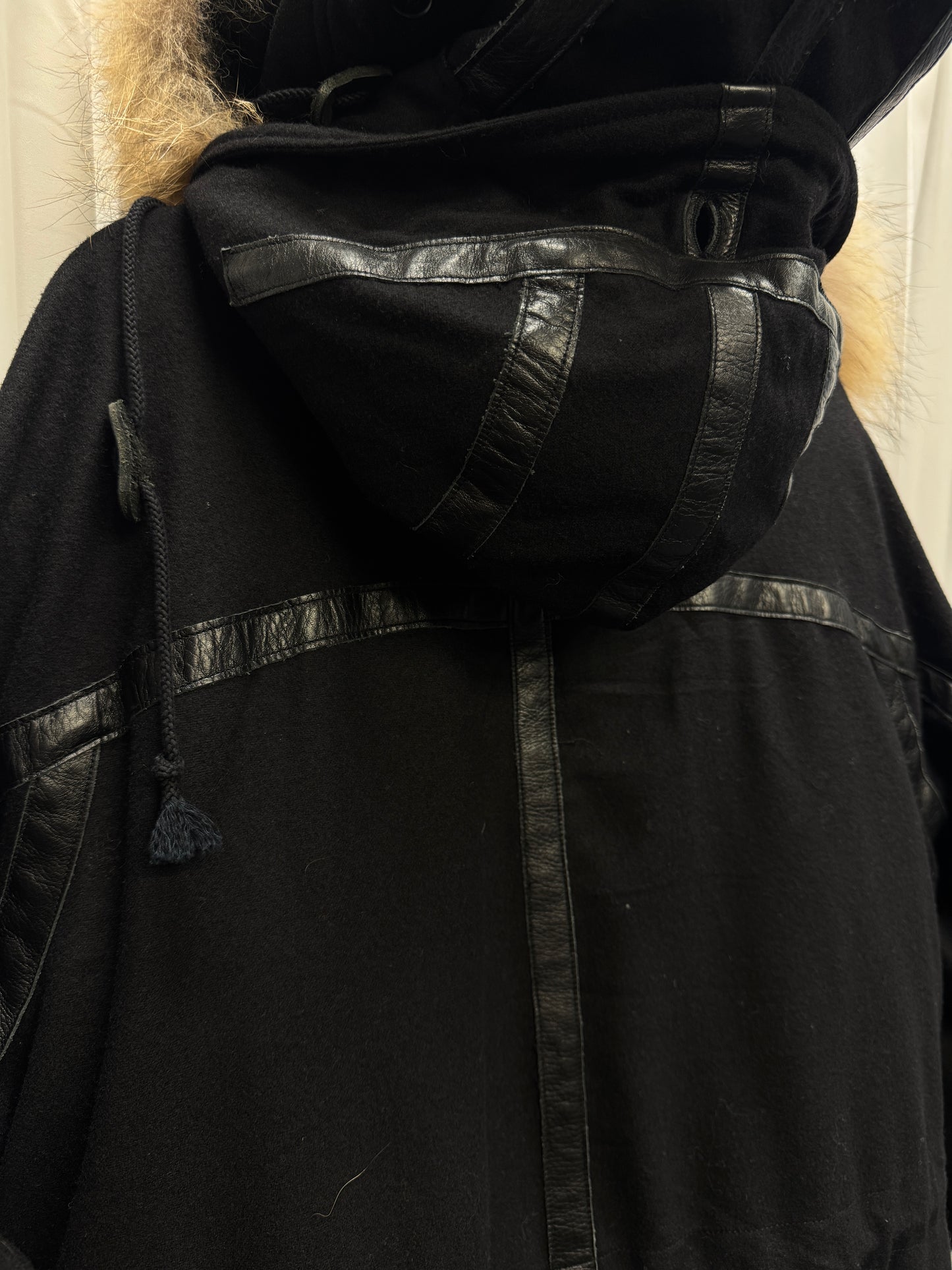 John Undercover × Pendleton AW15 - Raccoon Fur Hooded Leather Trim Wool Parka