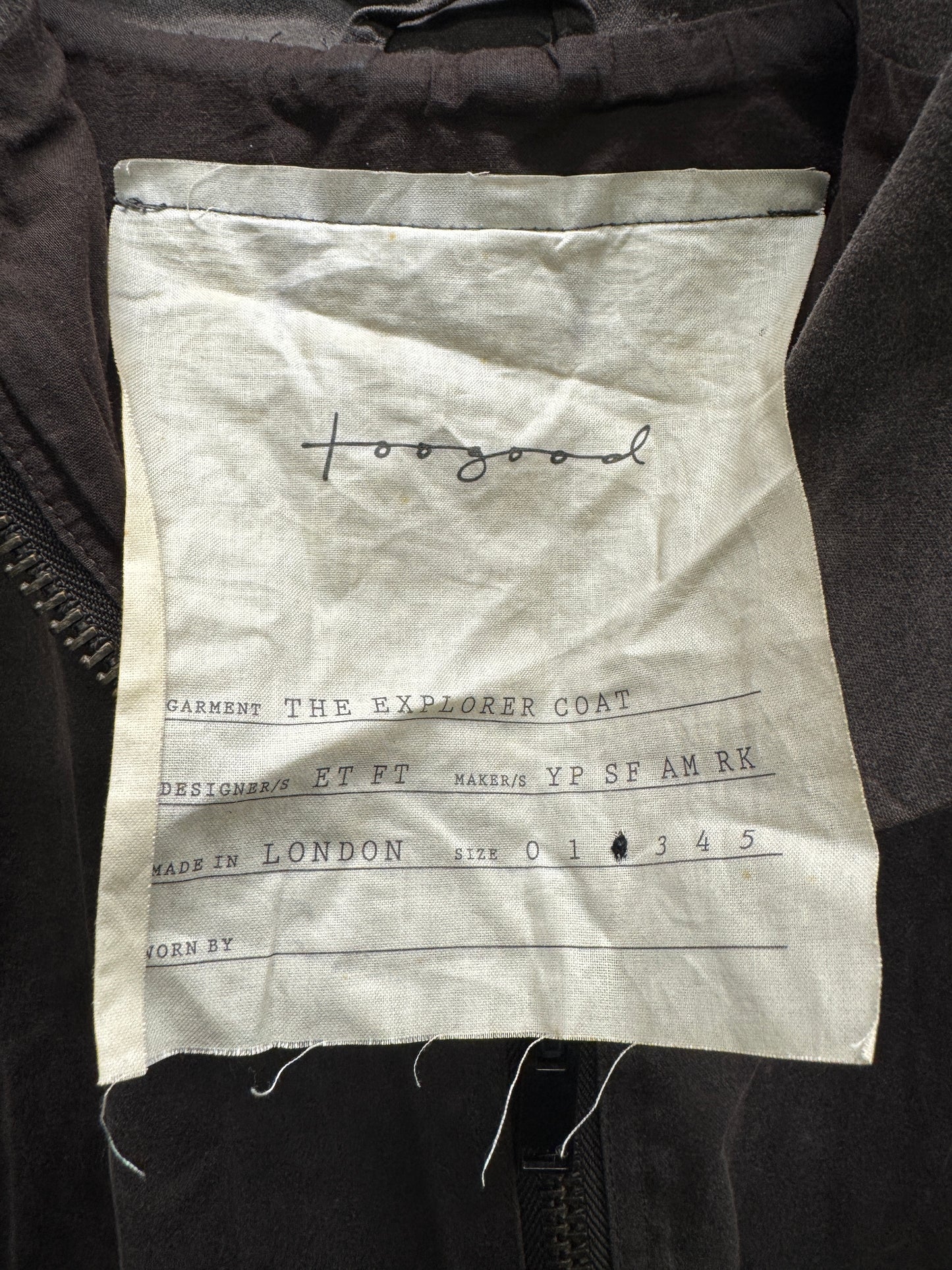 toogood waxed explorer coat