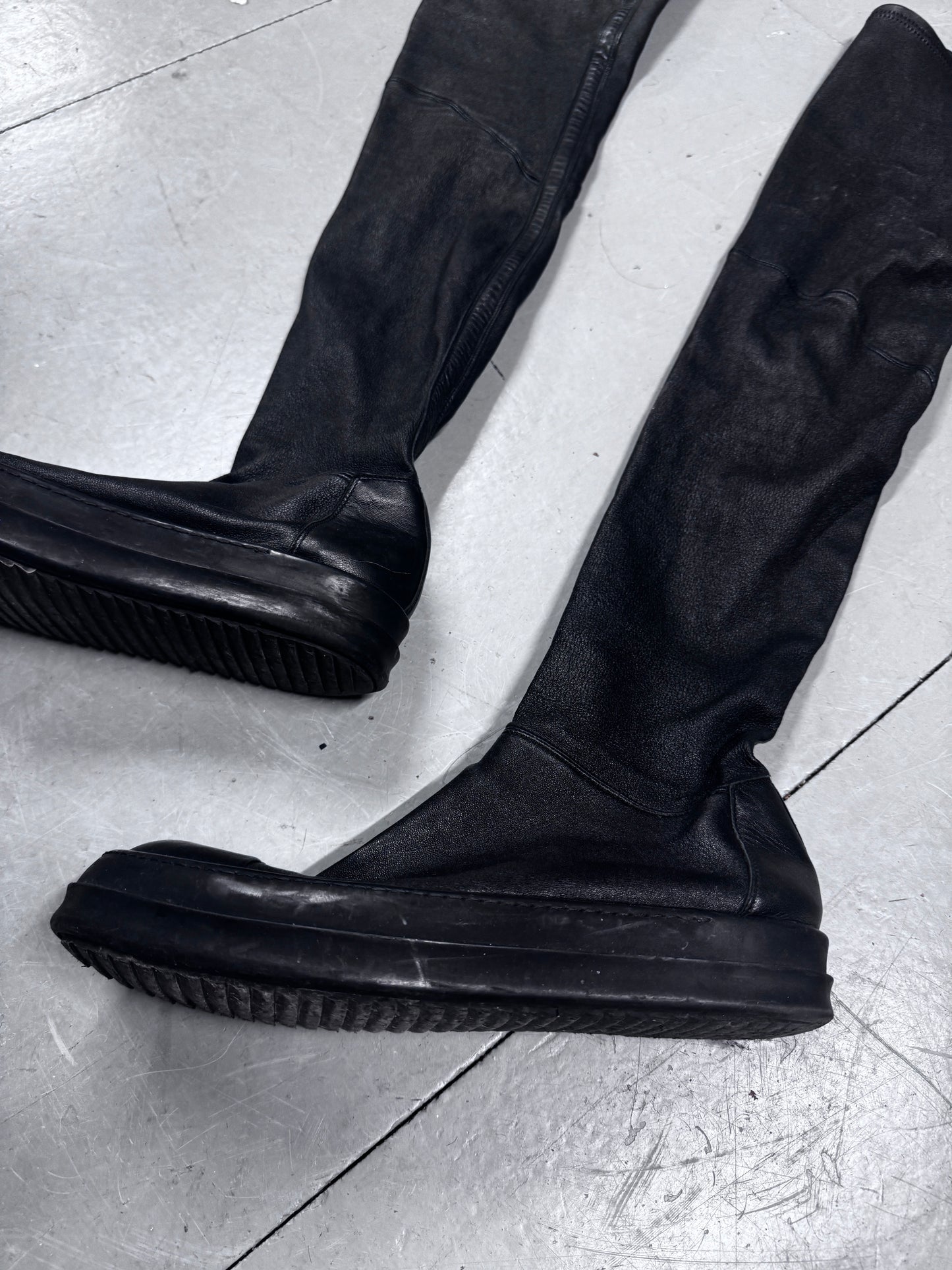 Rick Owens Leather Sock Thigh Ramones