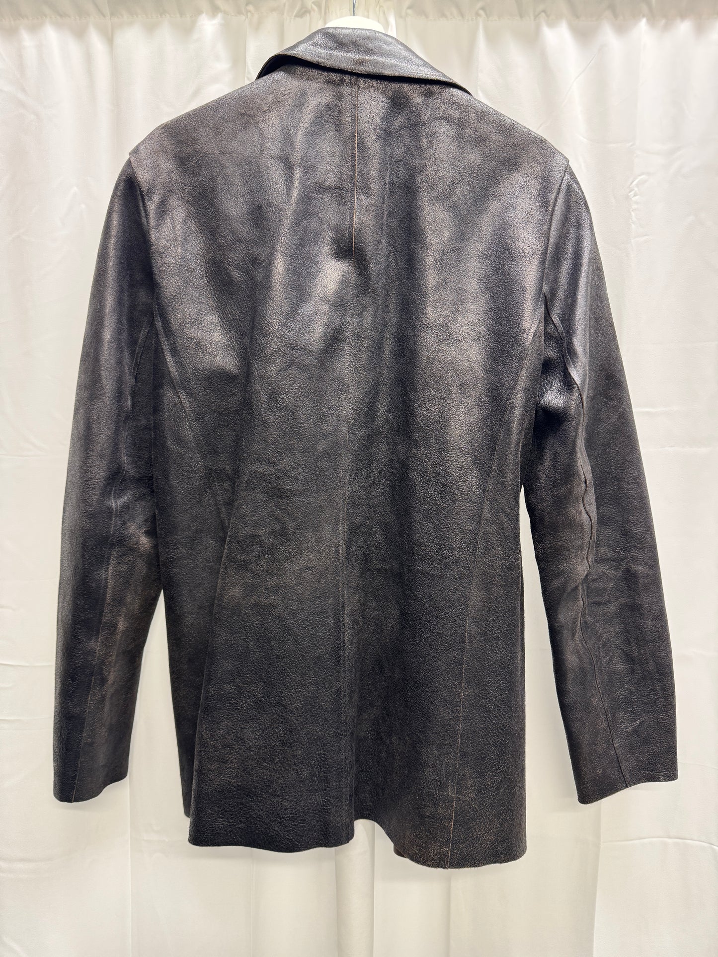 carpe diem maurizio altieri aw04 thick reverse leather collared button jacket