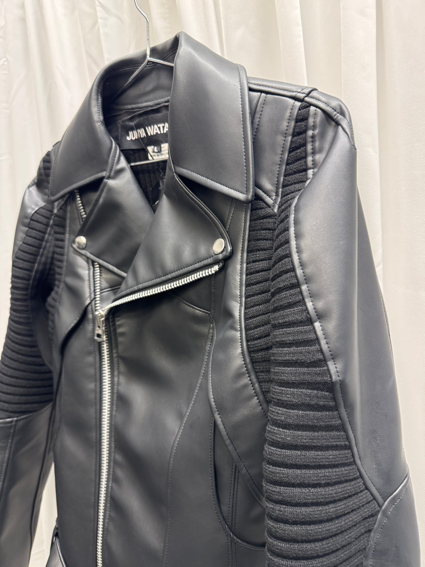 Junya Watanabe AW25 Pleather Rib Insert Moto Jacket