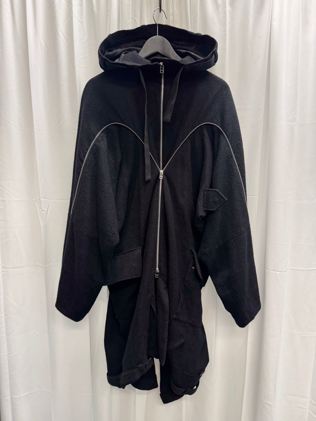 Limi Feu Sculptural Double-Zip Hooded Coat