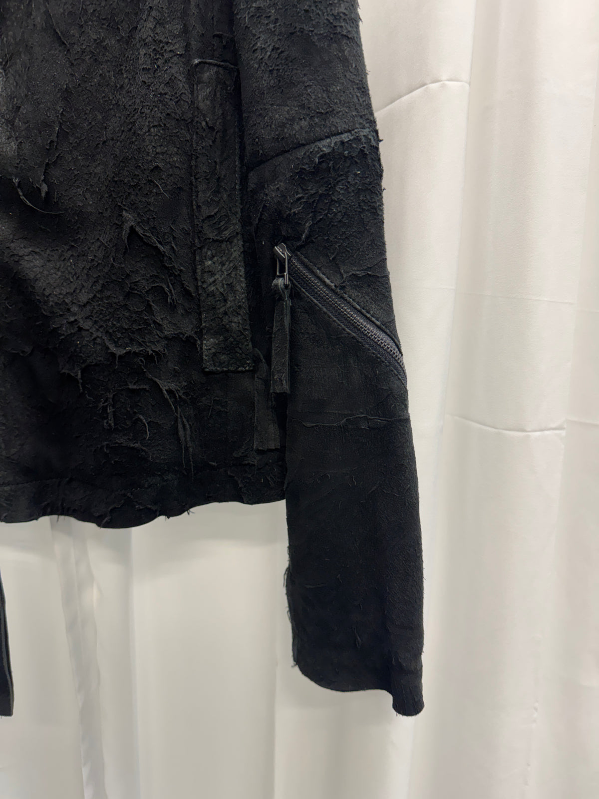 Barbara í Gongini Reverse Sheepskin Asymmetrical Leather Jacket