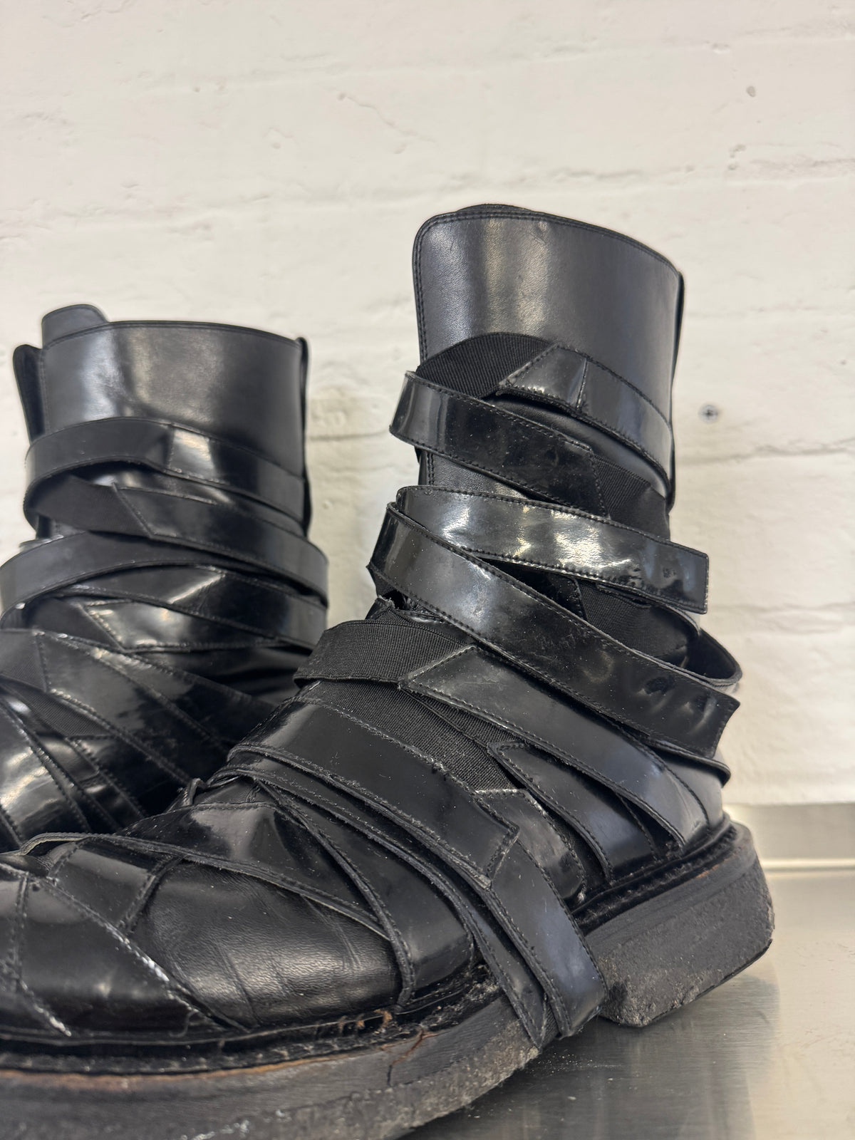 Dior Homme AW08 “Lumière du Nord” Patent Bandage Boots