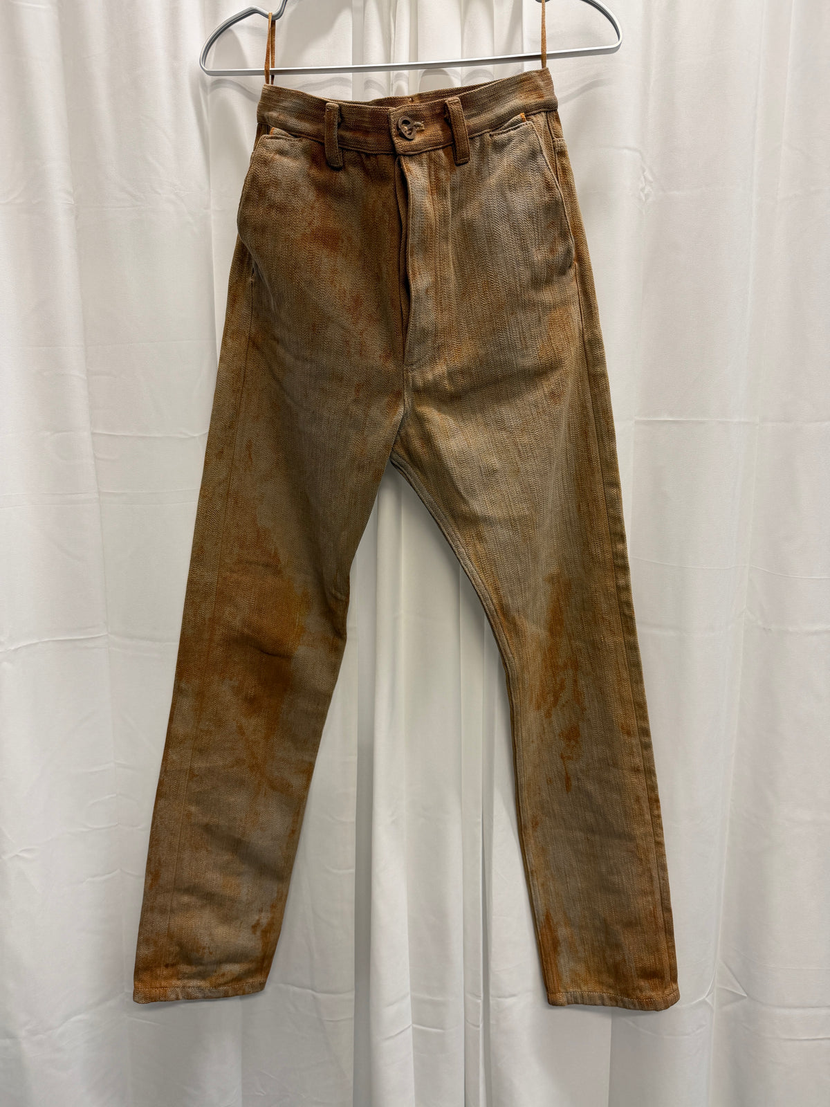 DEEPTI 018-19 D145 Rust Stained Selvedge Denim Trouser