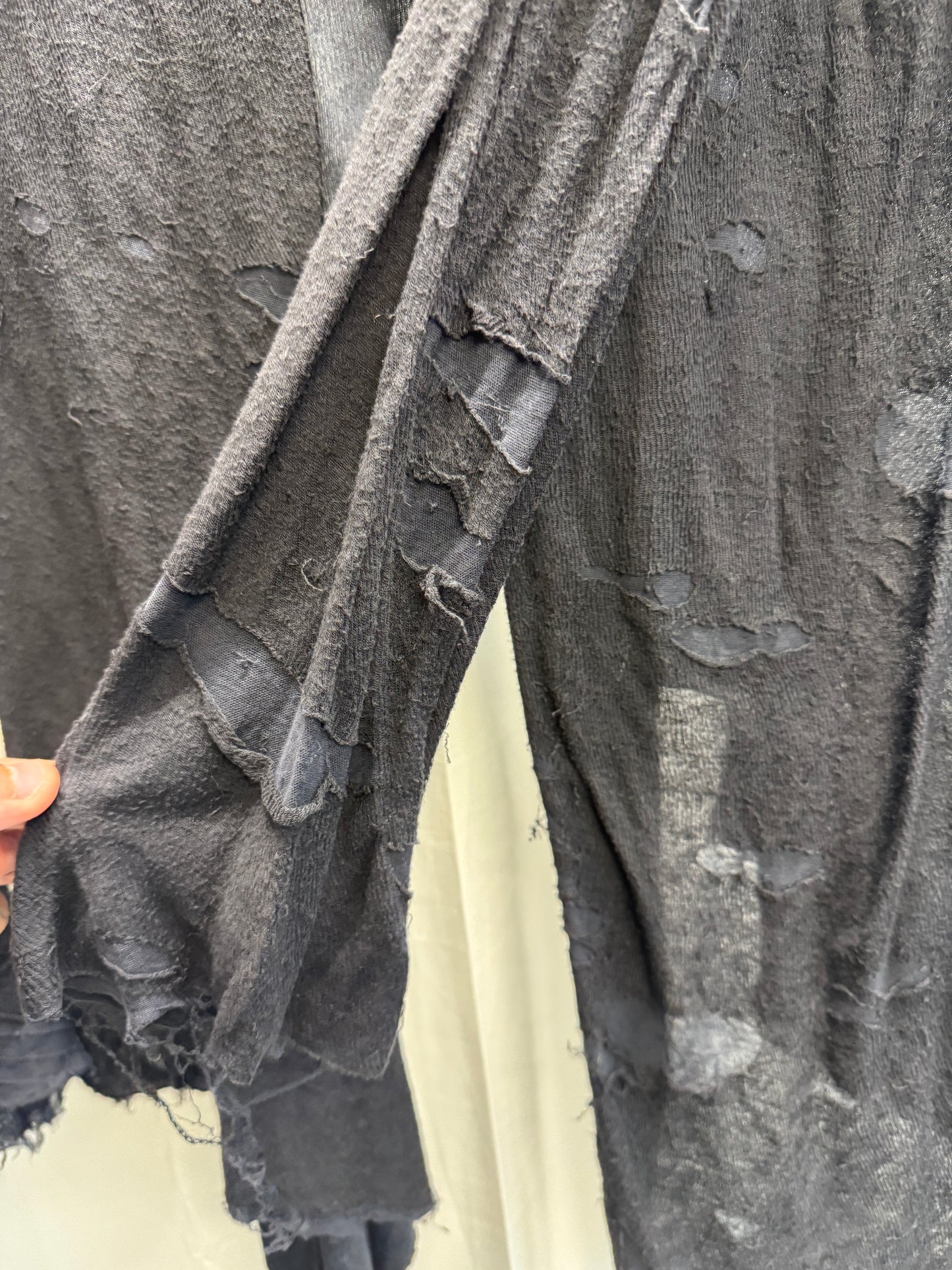 obscur double layered peeling knit jacket