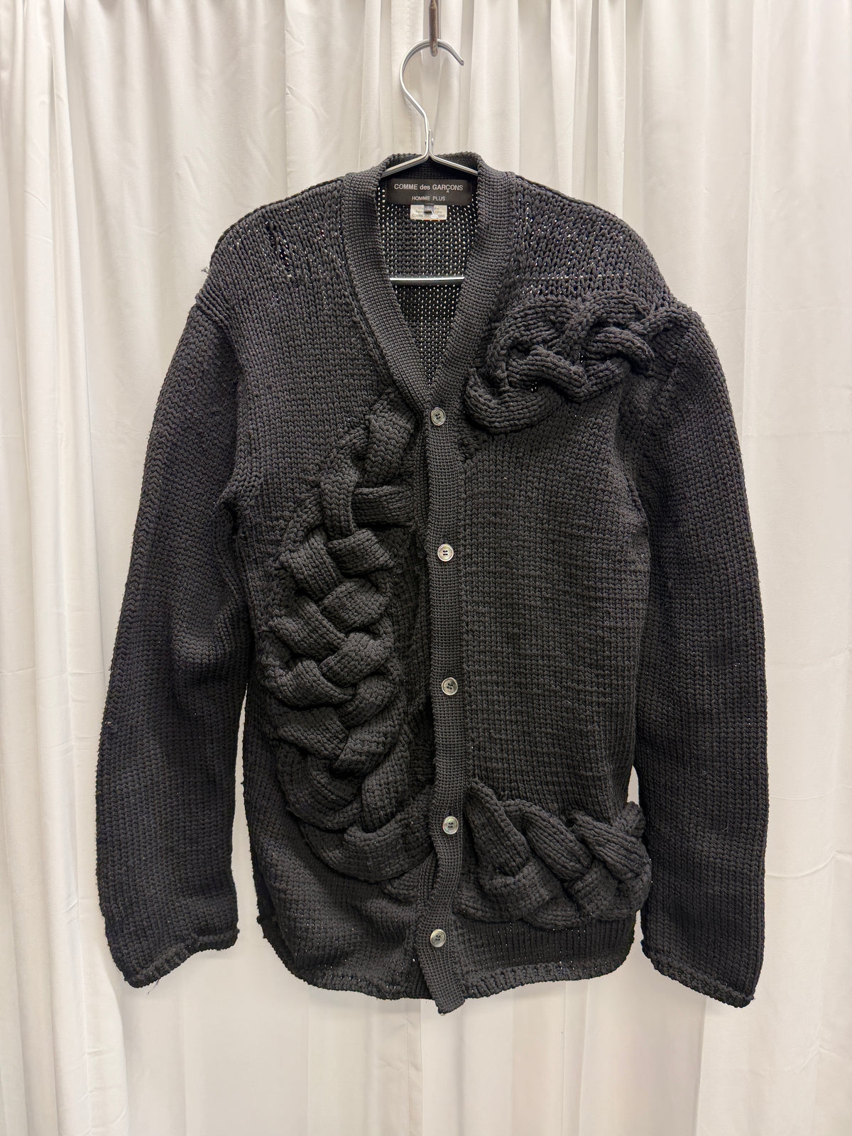 Comme des Garçons Homme Plus FW23 Sculptural Braided Knit Cardigan (L)