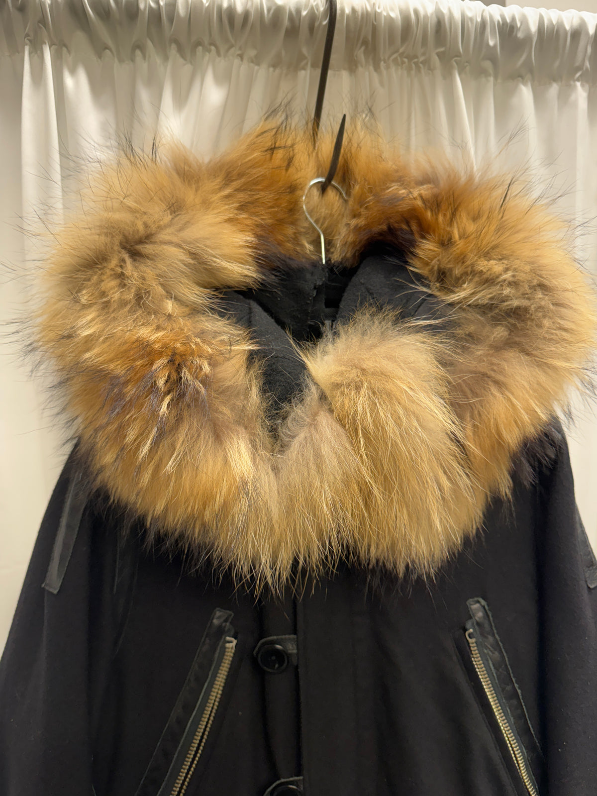 John Undercover × Pendleton AW15 - Raccoon Fur Hooded Leather Trim Wool Parka