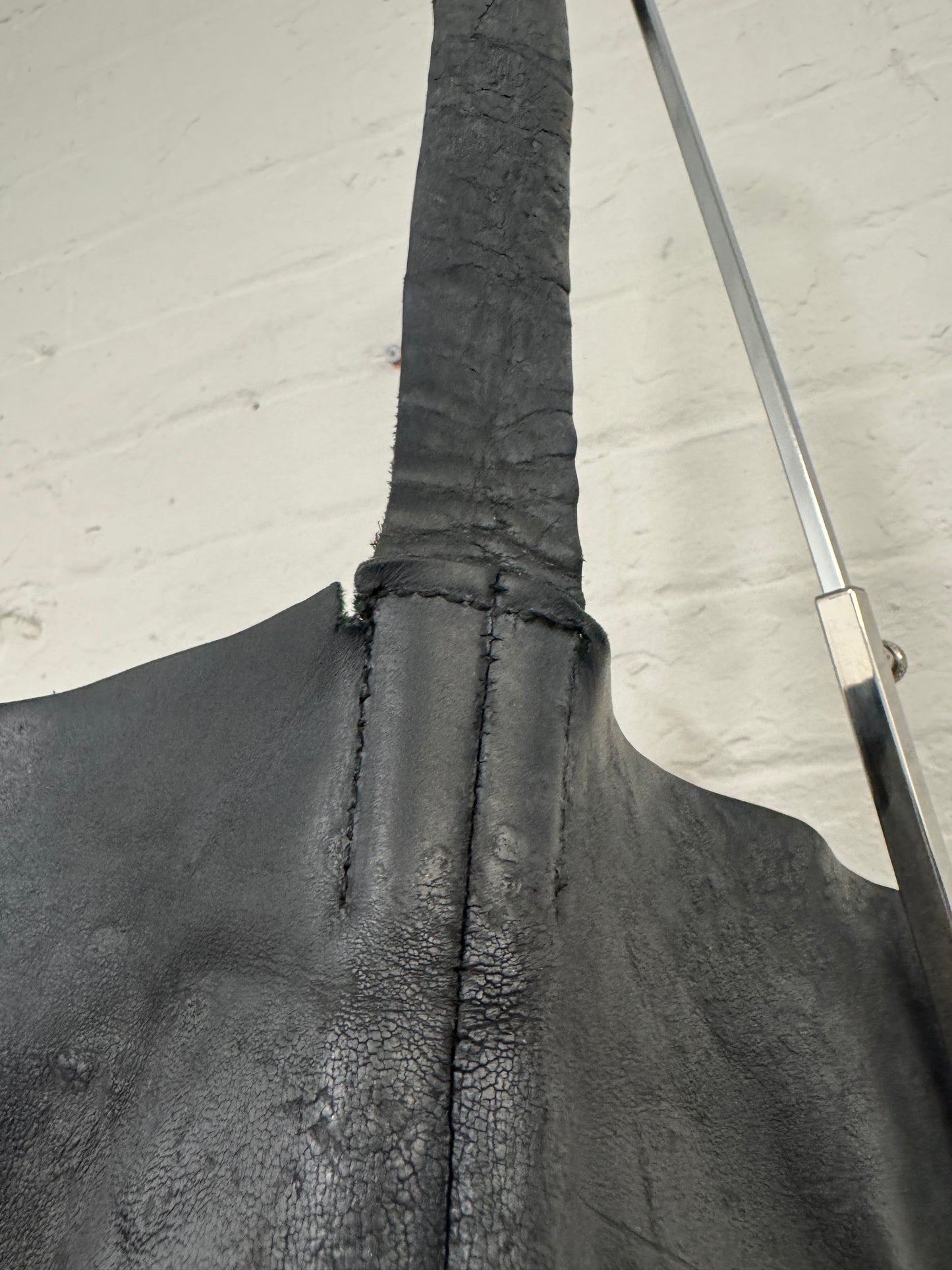 Kagari Yusuke Moulded Square Coated Leather Side Bag