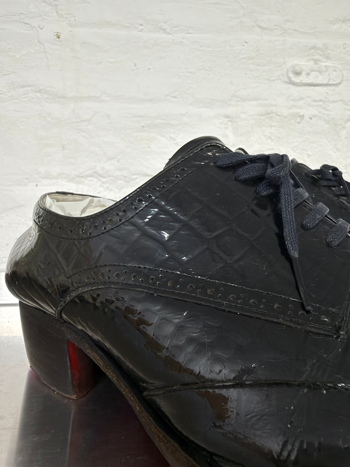 Hiromu Takahara Crocodile-Effect Derby Shoes