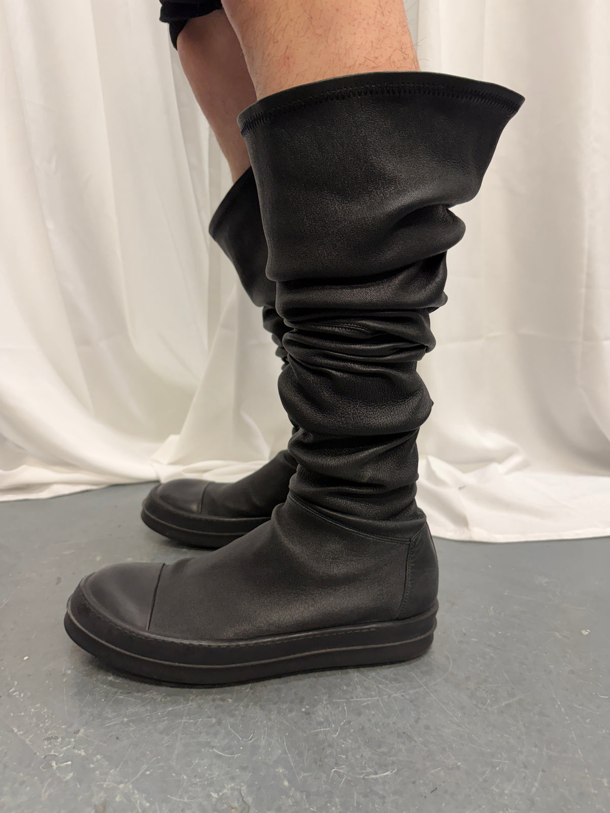 Rick Owens Elongated Stretch Leather Sock Ramones