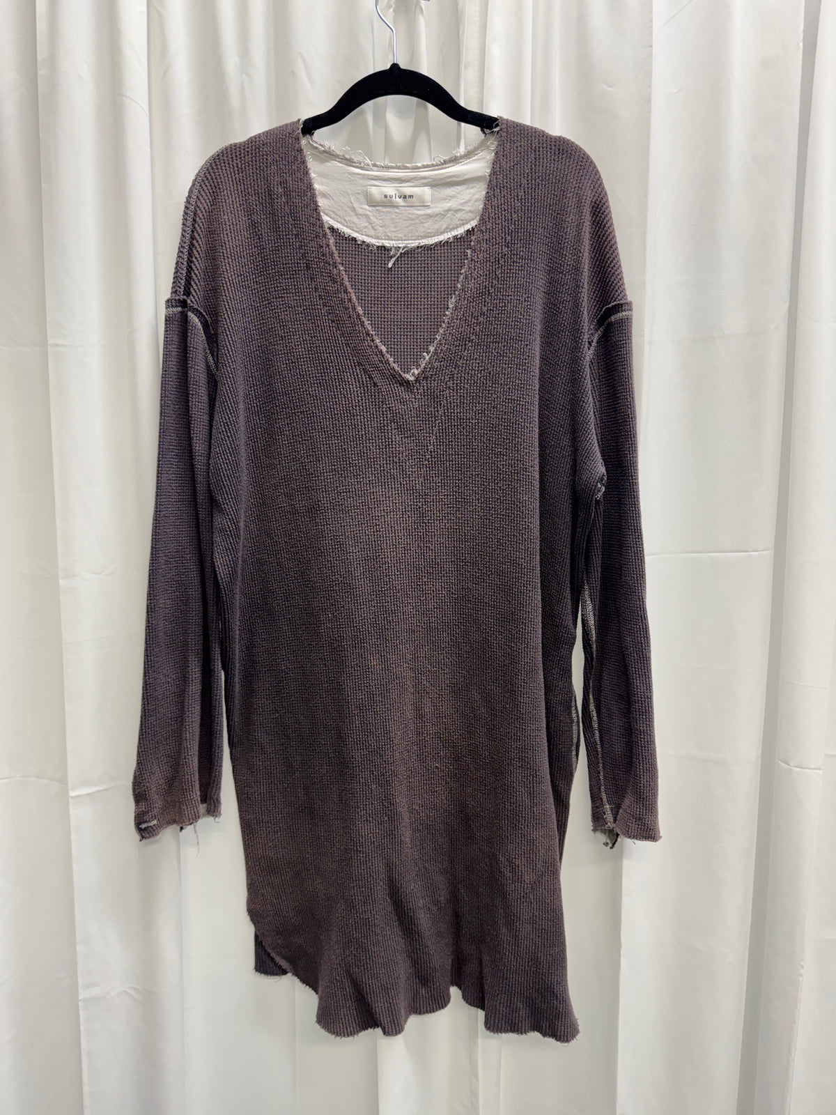 sulvam Early Deconstructed Broken Knit Tunic