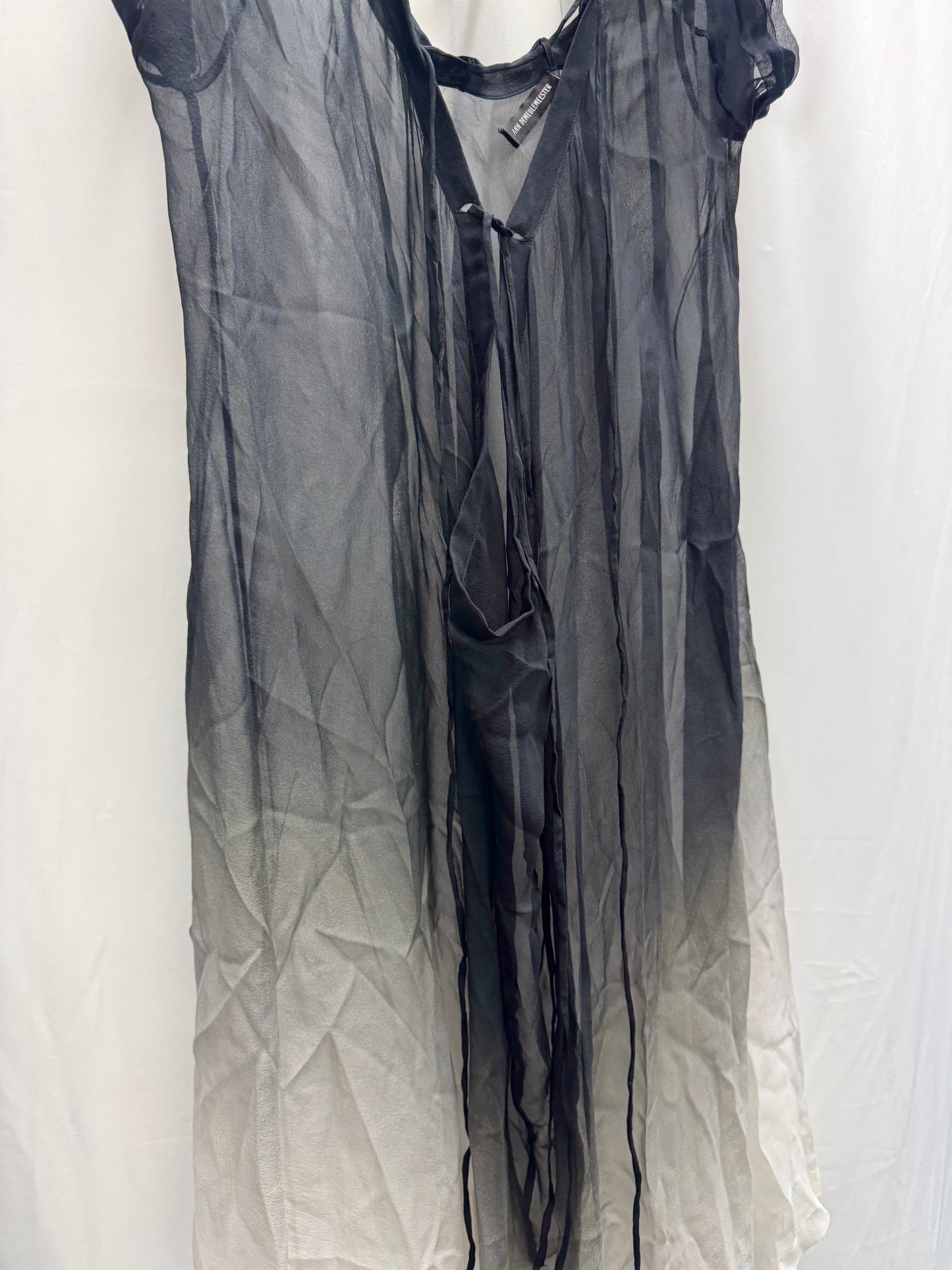 ann demeulemeester full silk gradient dress