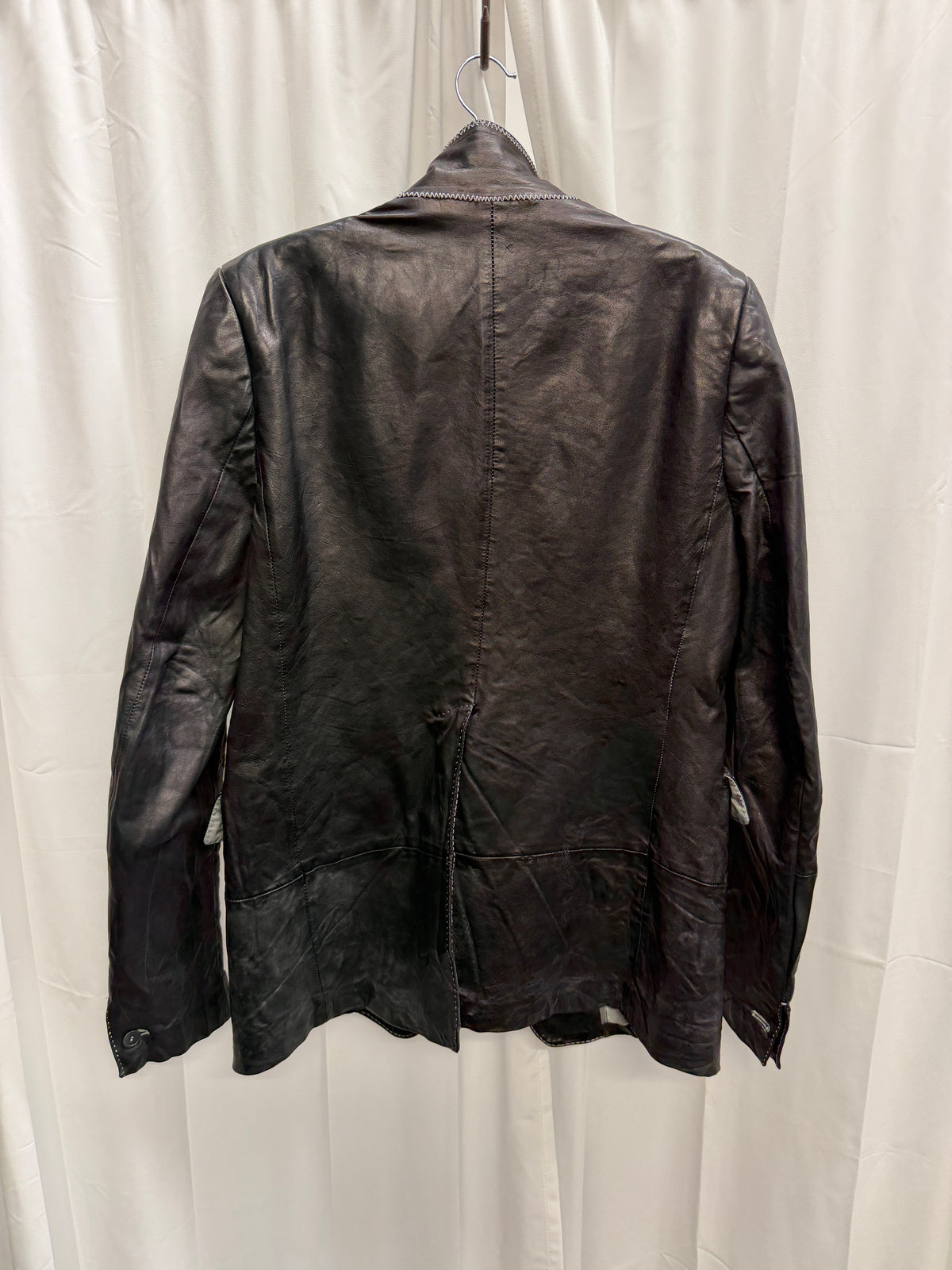 Carol Christian Poell SS06 Male U-Turn LM-2113/L ZAG-PTC/29 Garment-Dyed Leather Scarstitch Blazer (XL)