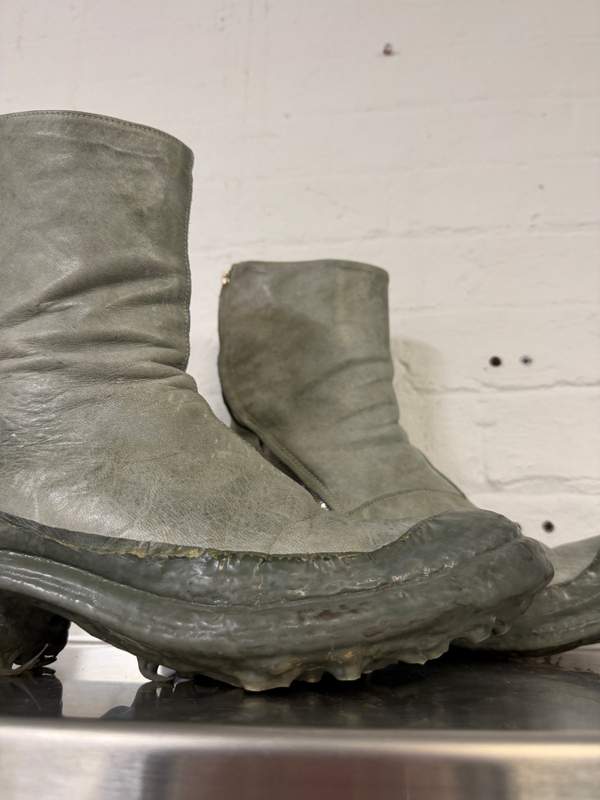 Carol Christian Poell Dripped Kangaroo Leather Tornado Boots (43)