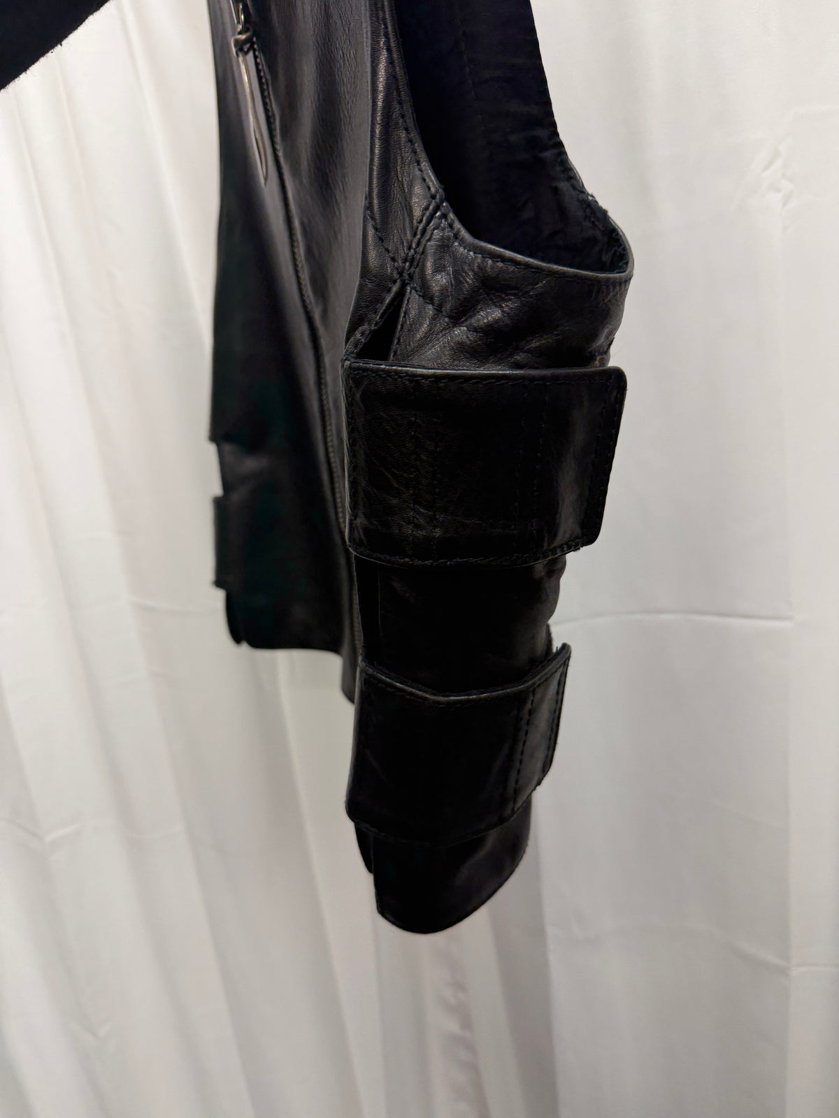 Dirk Bikkembergs AW96 Velcro Strap Bullet Moto Leather Vest (L)