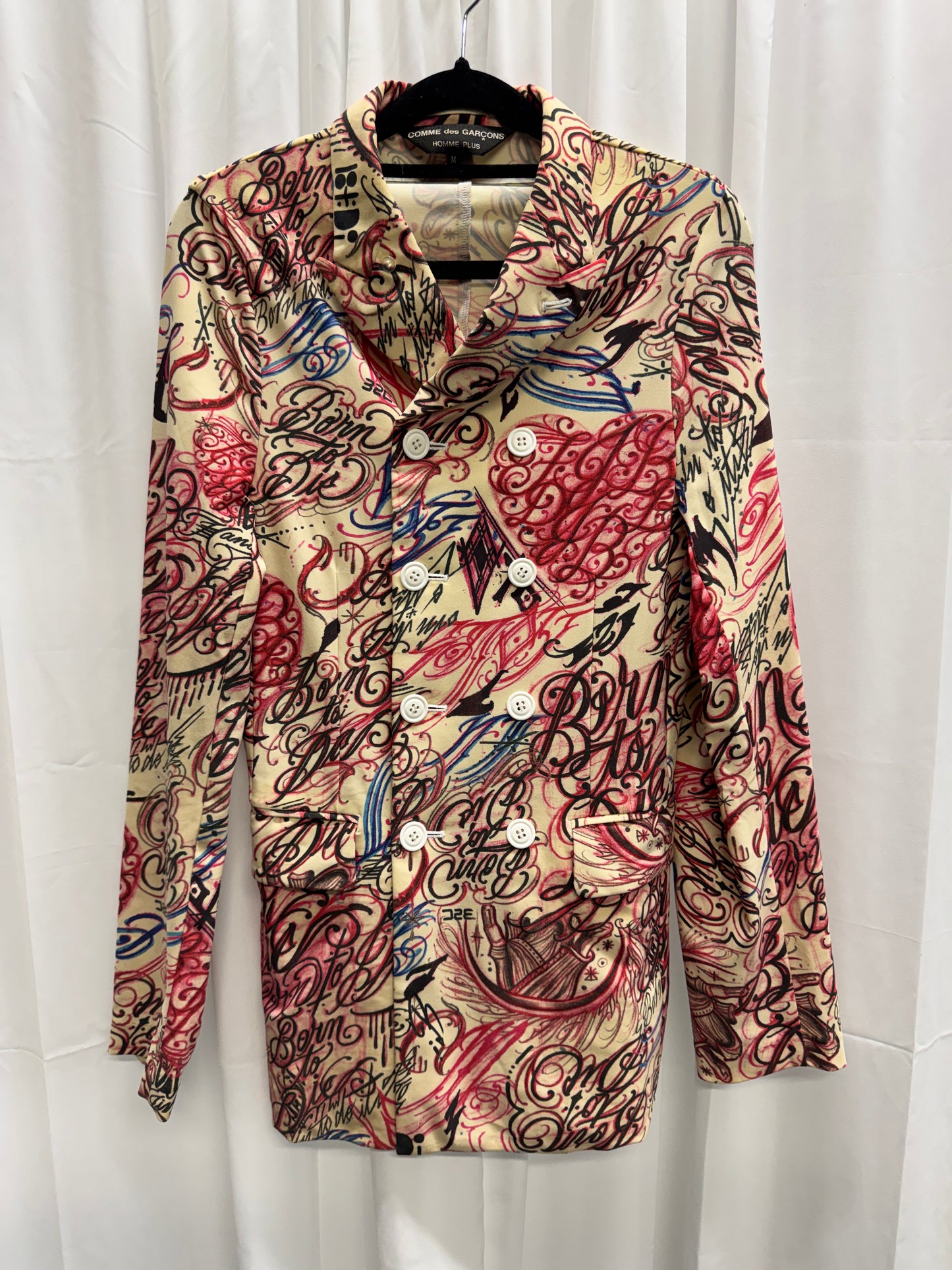 Comme Des Garcons Homme Plus AW15 Runway Born To Die Tattoo Stretch Blazer