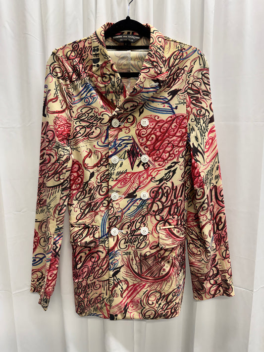 Comme Des Garcons Homme Plus AW15 Runway Born To Die Tattoo Stretch Blazer