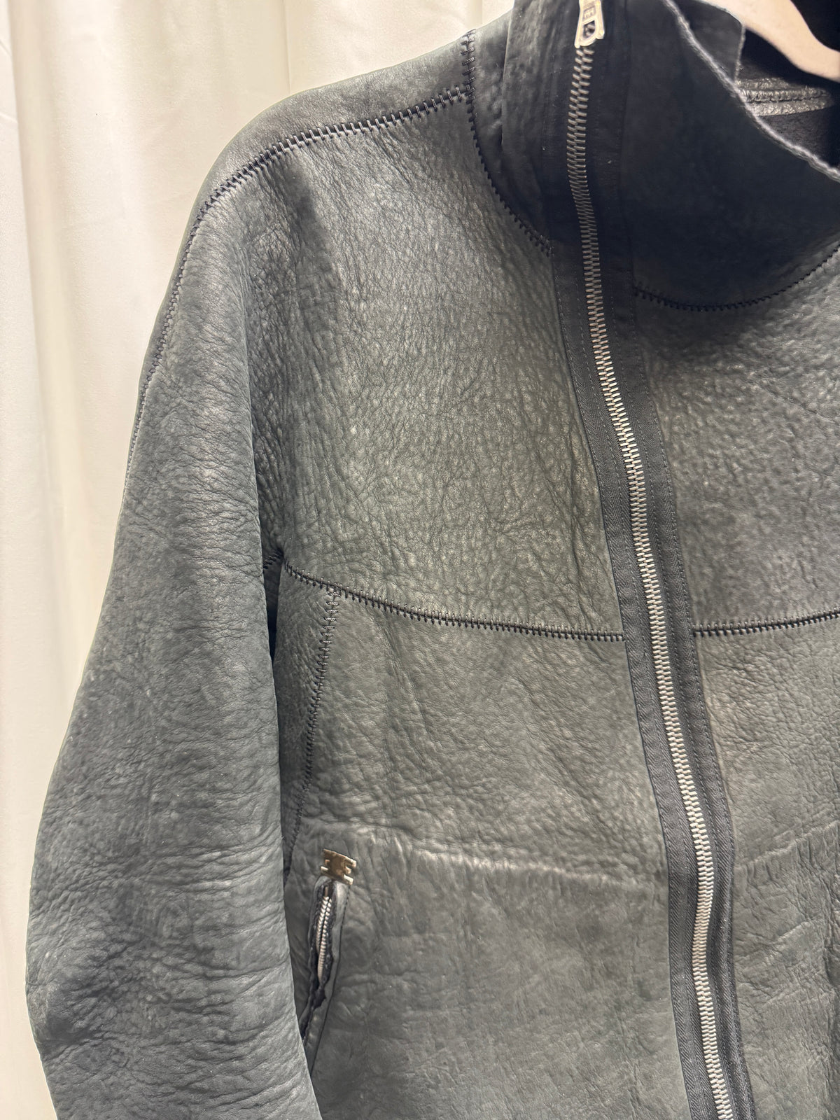 Isaac Sellam Black Textured Leather Jacket