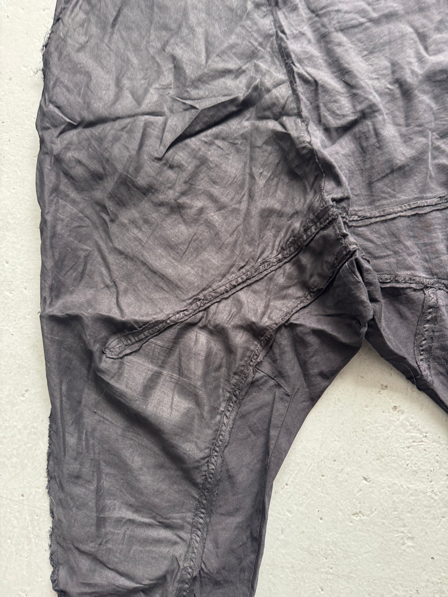 rundholz patchwork drop crotch trouser
