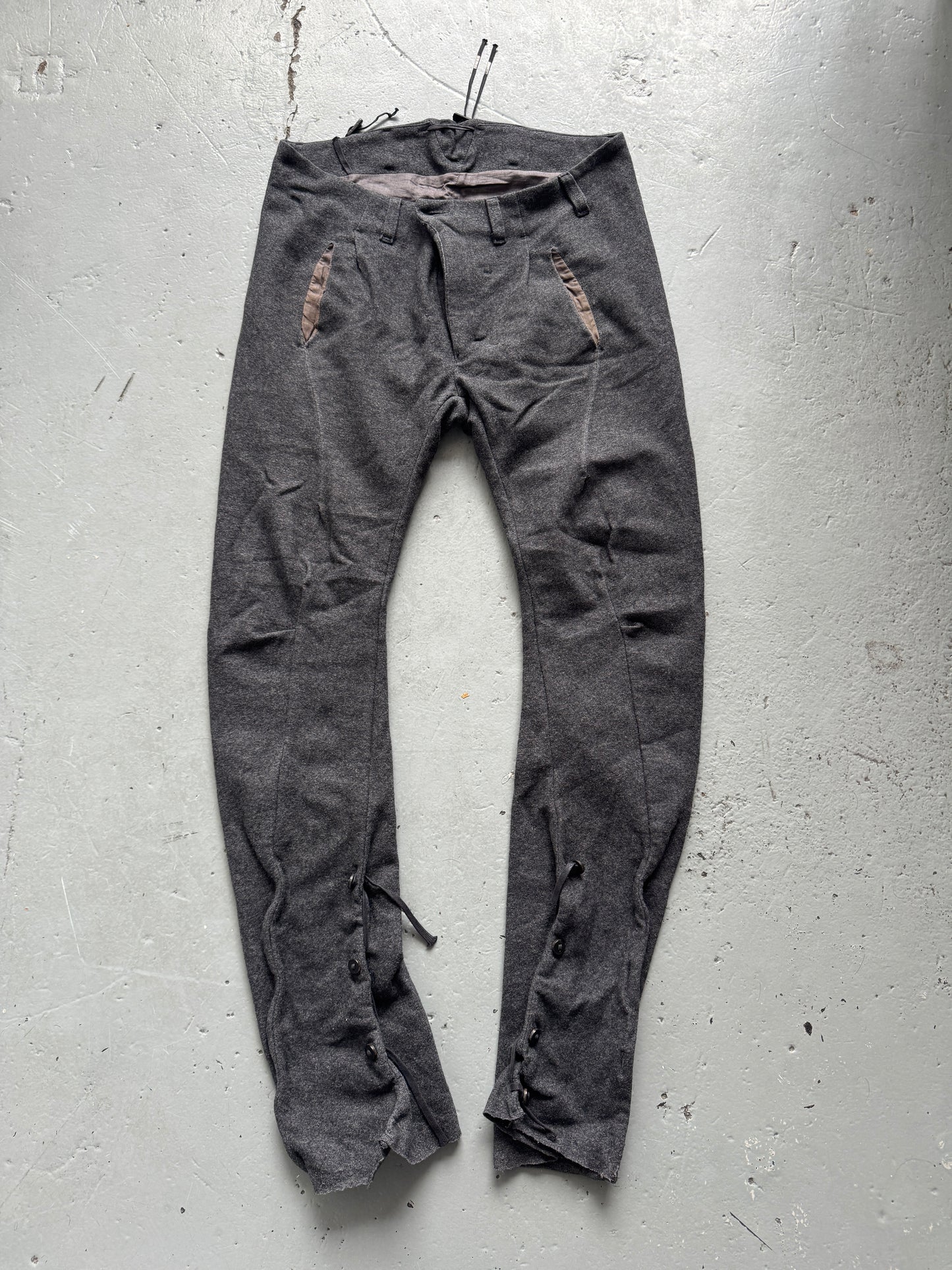 boris bidjan saberi wool button leg trouser