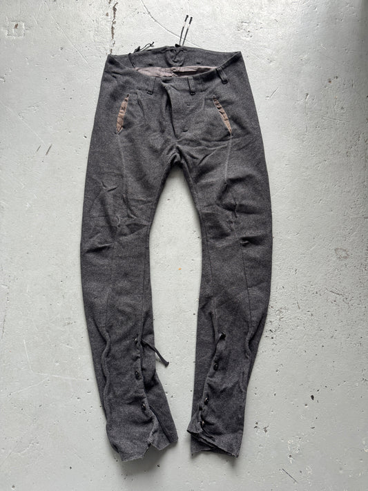boris bidjan saberi wool button leg trouser