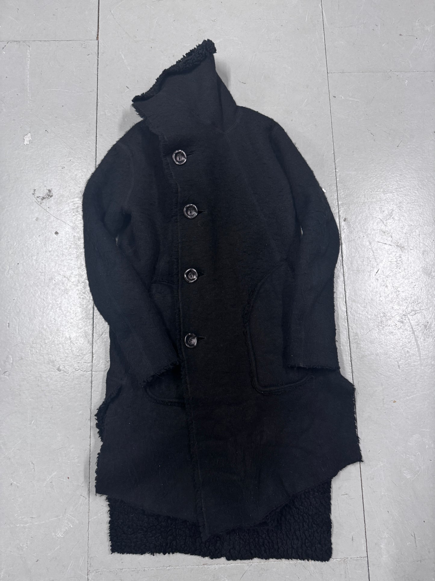 Nude Masahiko Maruyama Thick Fleece Asymmetric Coat