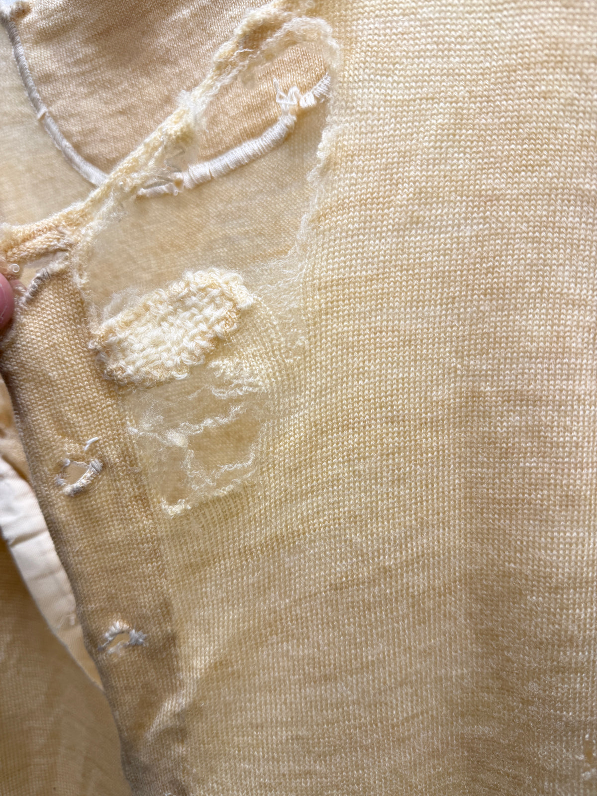 WW1 Era Lambswool Torn Henley Top (S/M)