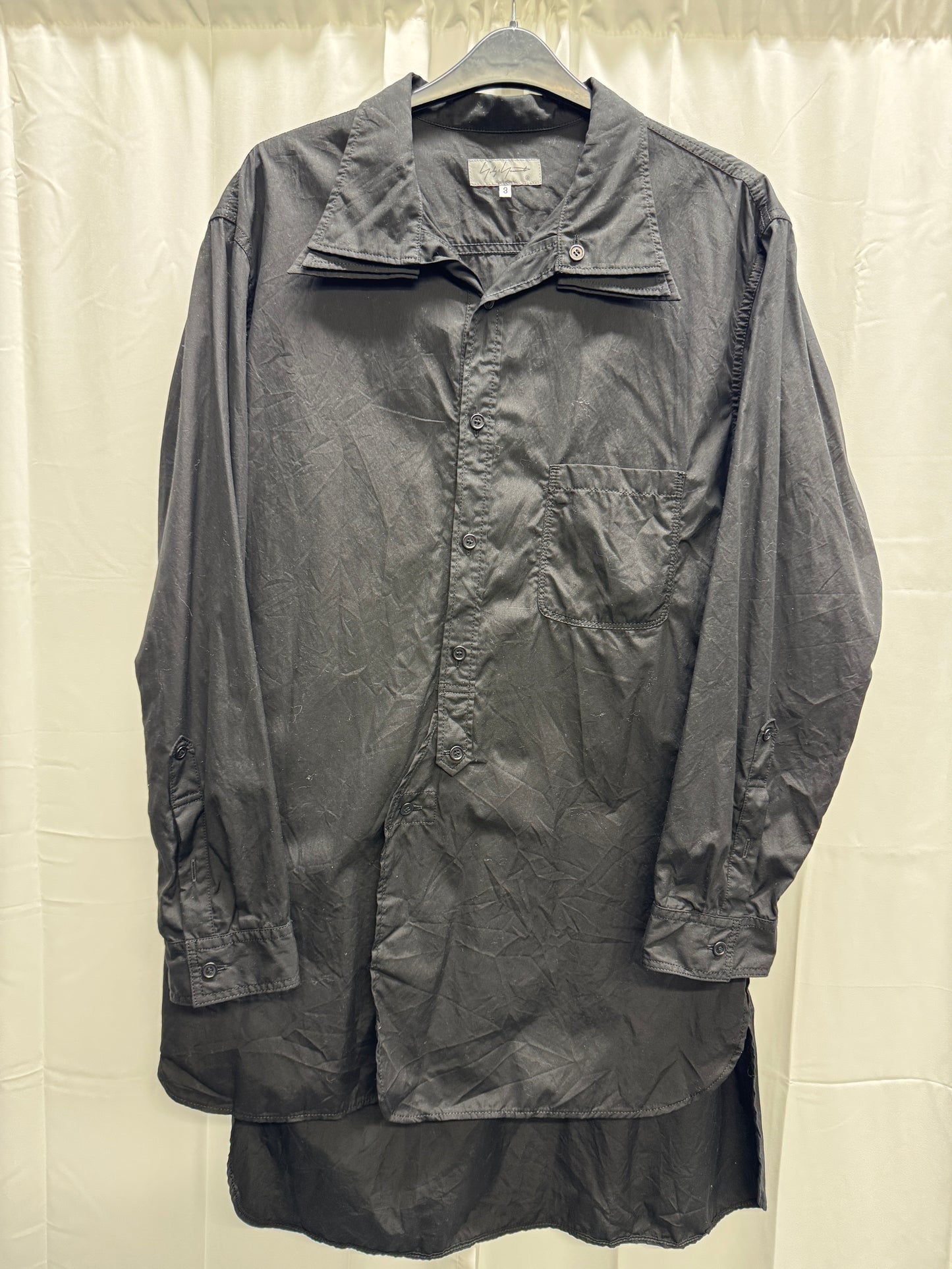 yohji yamamoto pour homme triple collar asymmetric shirt