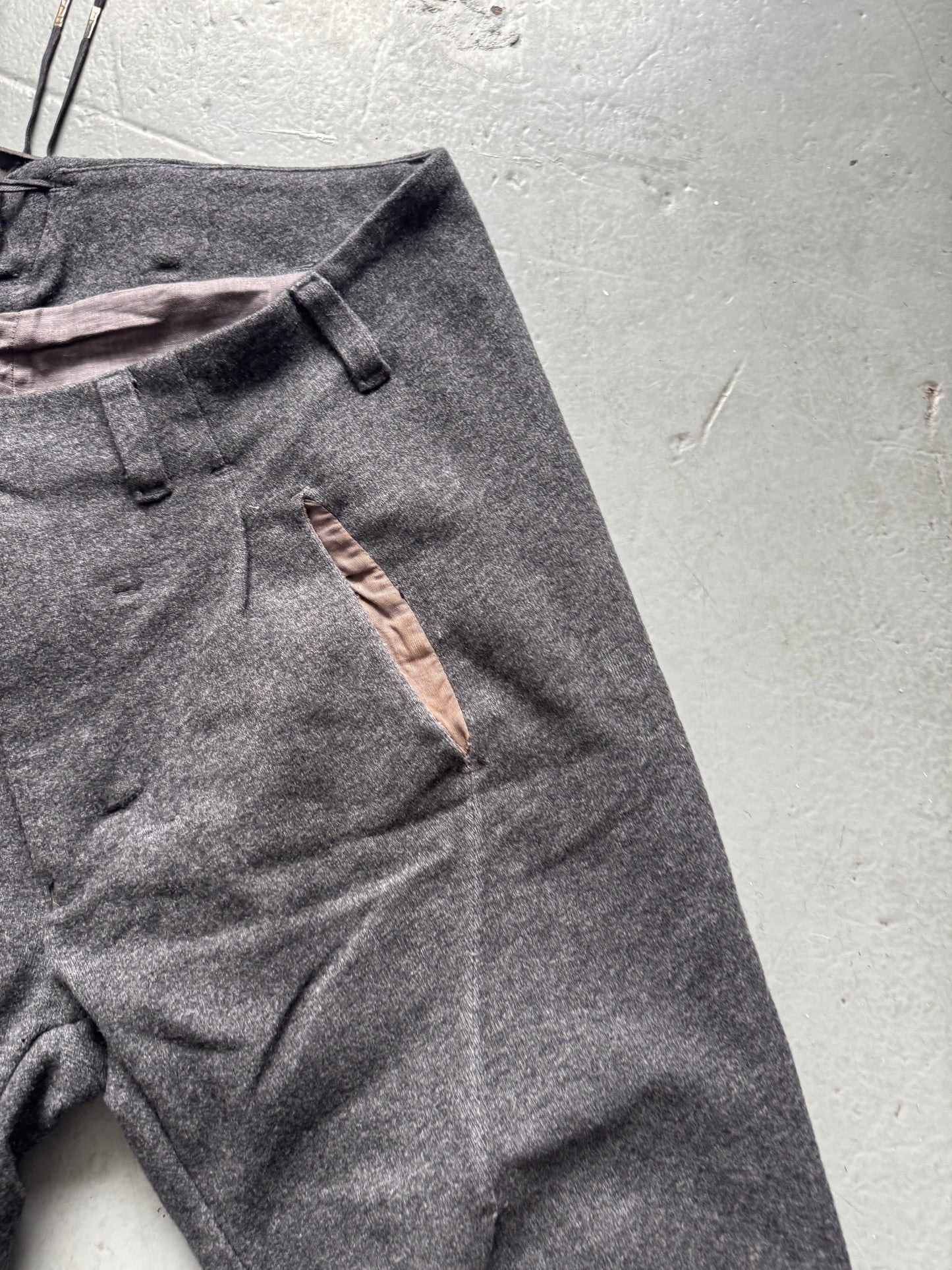 boris bidjan saberi wool button leg trouser