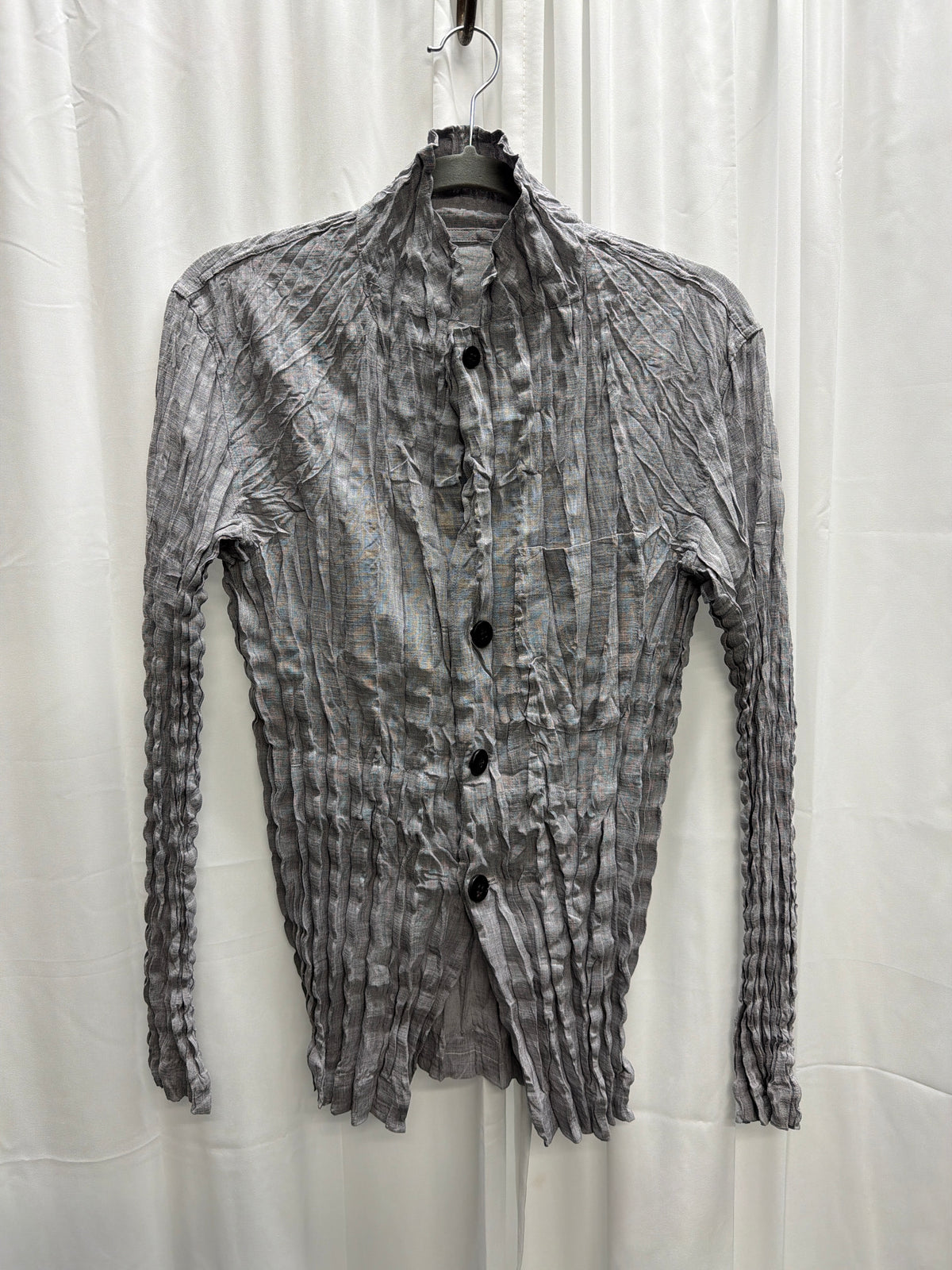 Issey Miyake Men Crushed Stretch Pleated Blazer (S)