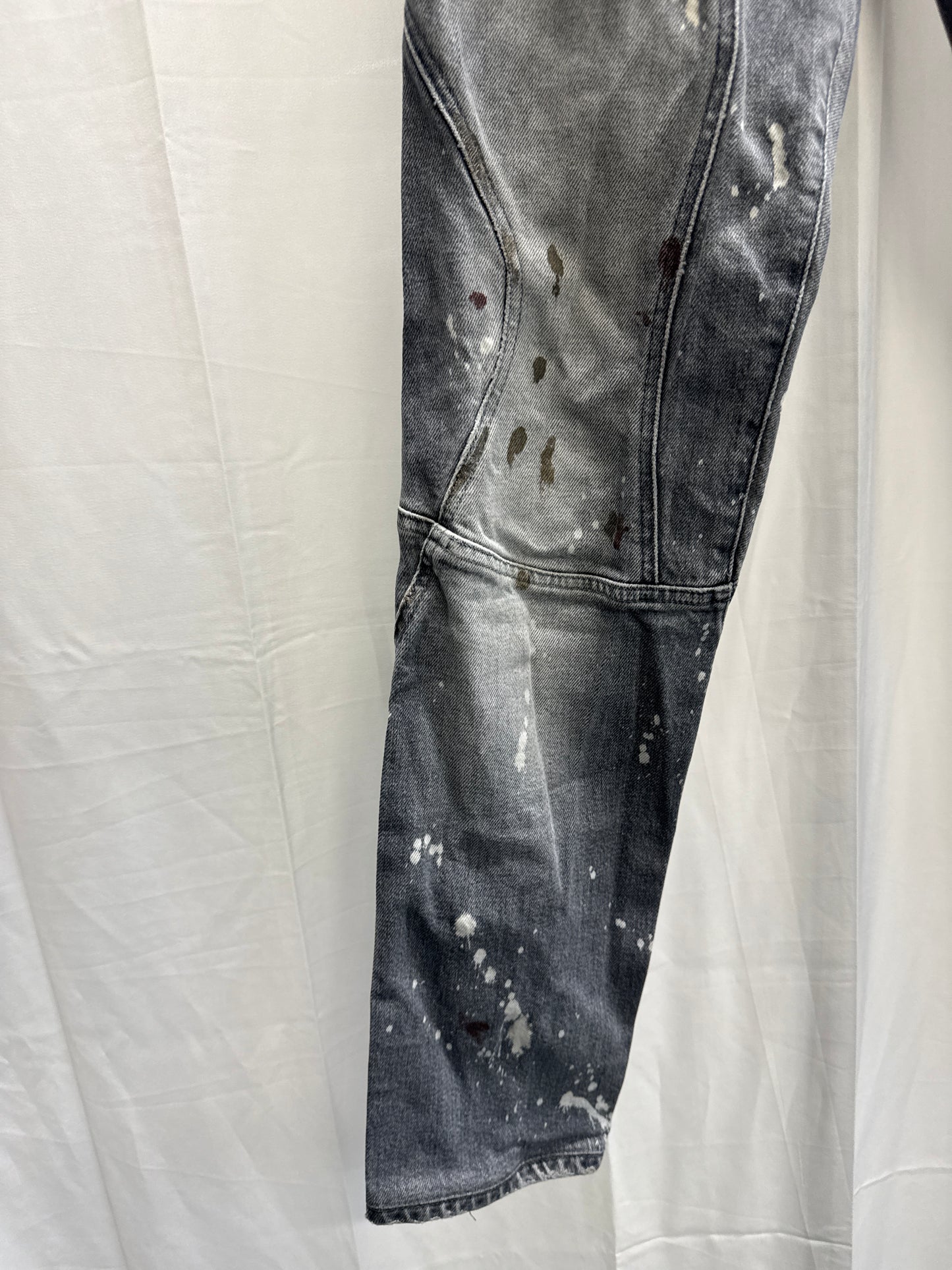 faith connexion grey denim splatter jeans
