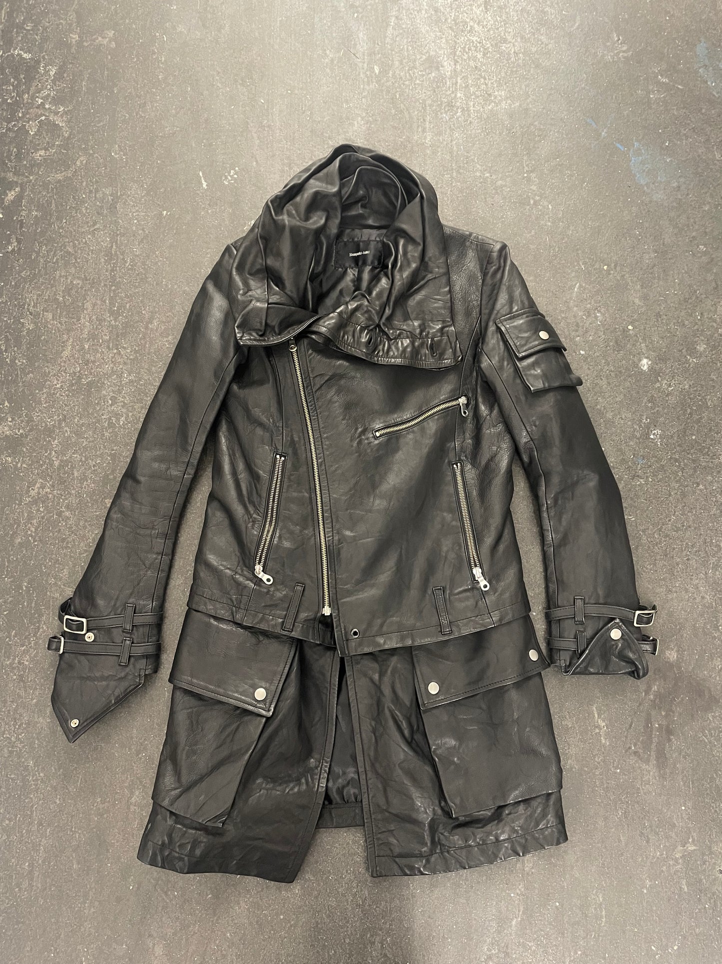 Yasuyuki Ishii High Neck Leather Jacket