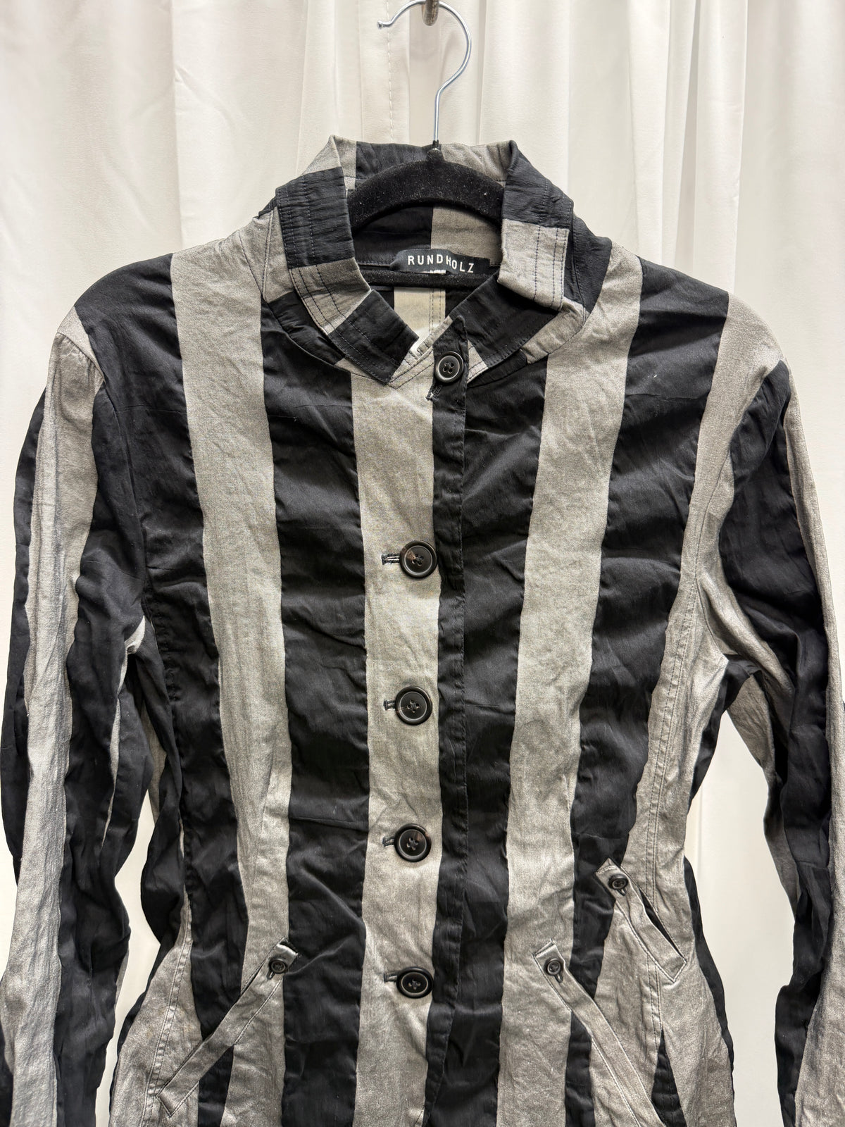 Rundholz Crinkle Stripe Tailored Blazer (S)