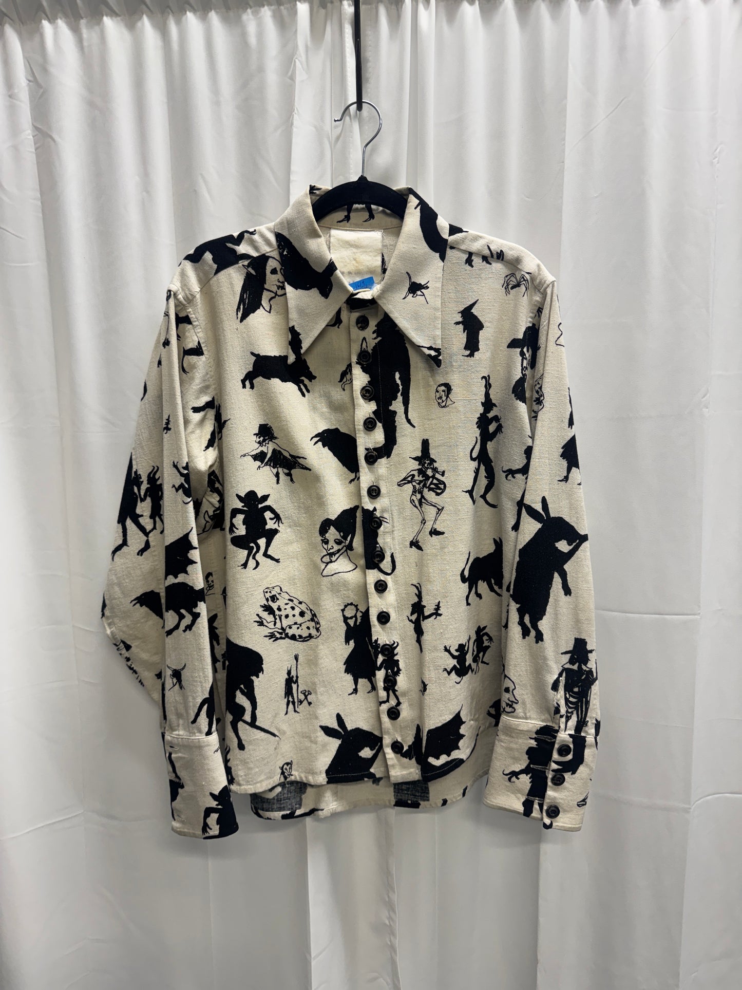 John Alexander Skelton CXI Occult Block Print Dagger Shirt