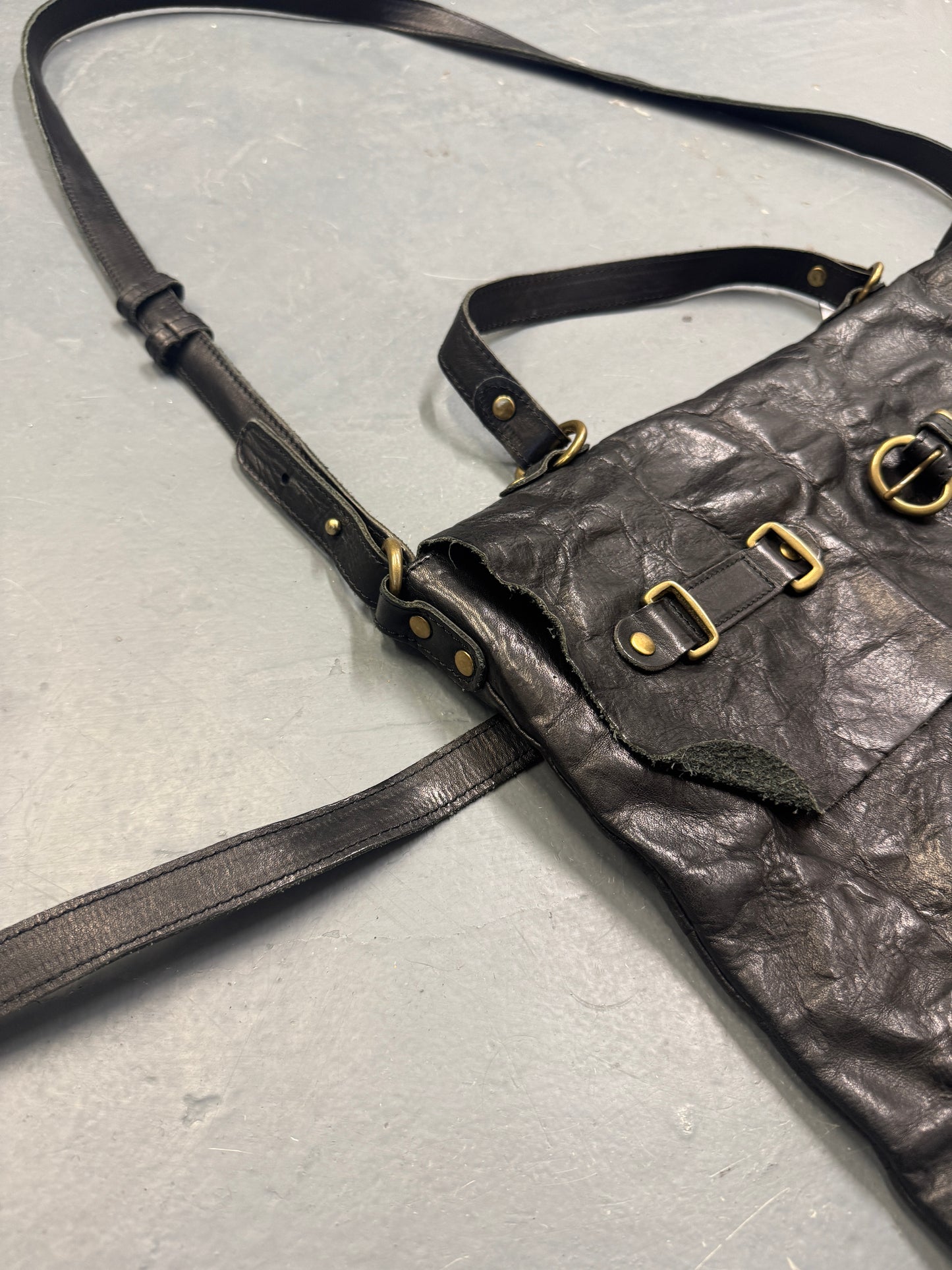 share spirit leather flap bag